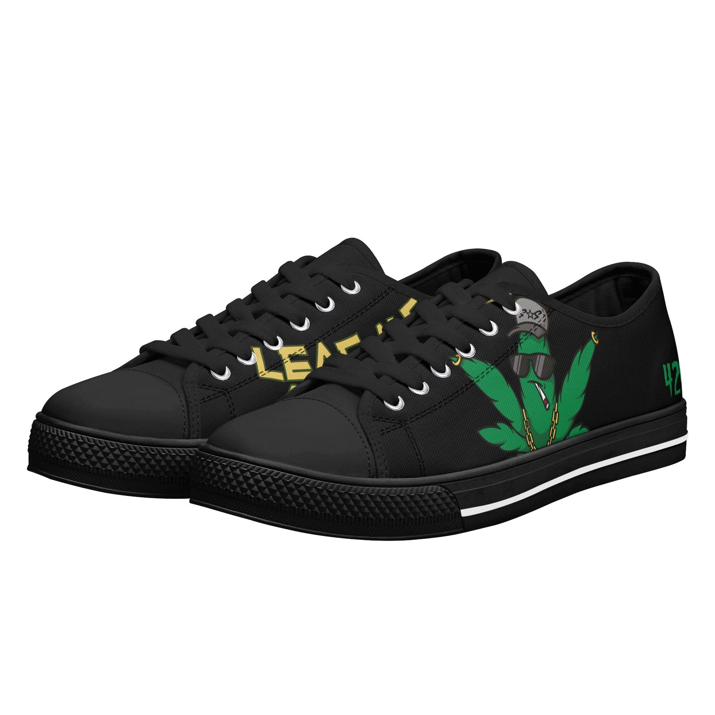 Leaf Me Alone 420 Edition 3.0 Mens Black Low Top Star Kicks