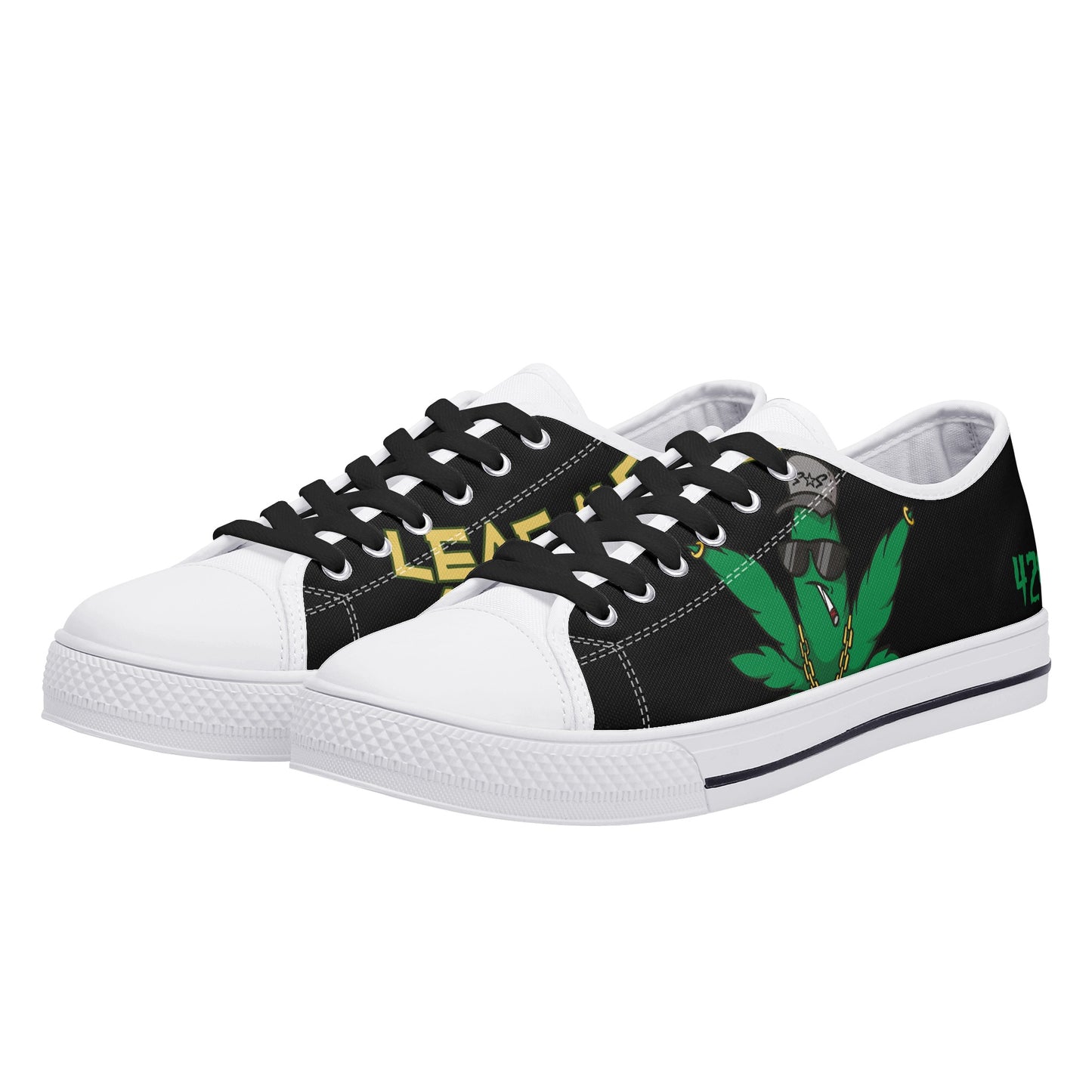 Leaf Me Alone 420 Edition 3.0 Mens Black Low Top Star Kicks