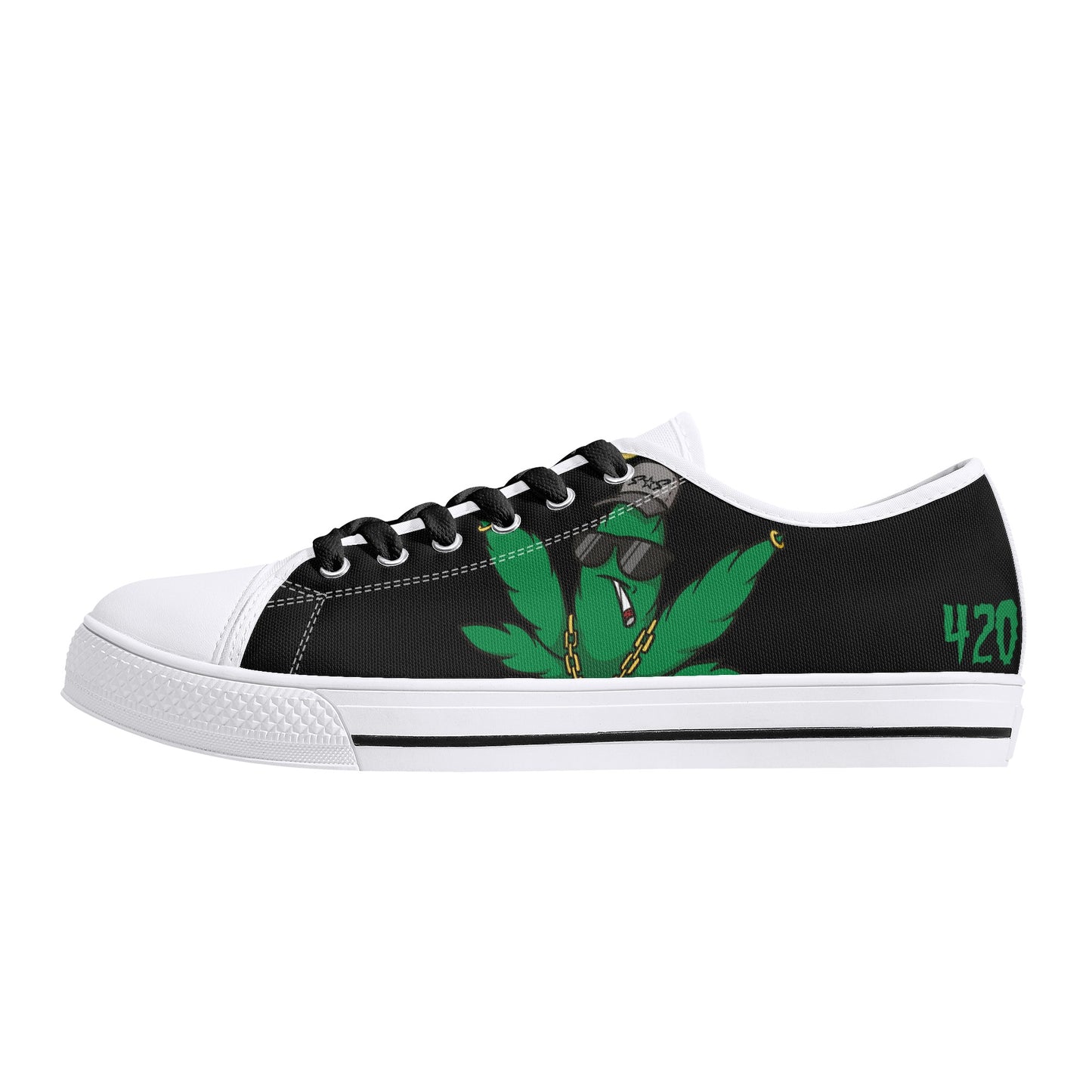 Leaf Me Alone 420 Edition 3.0 Mens Black Low Top Star Kicks