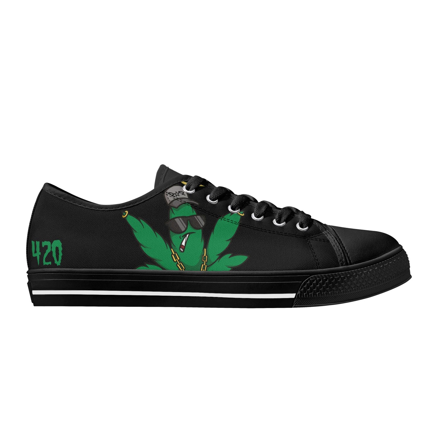 Leaf Me Alone 420 Edition 3.0 Mens Black Low Top Star Kicks