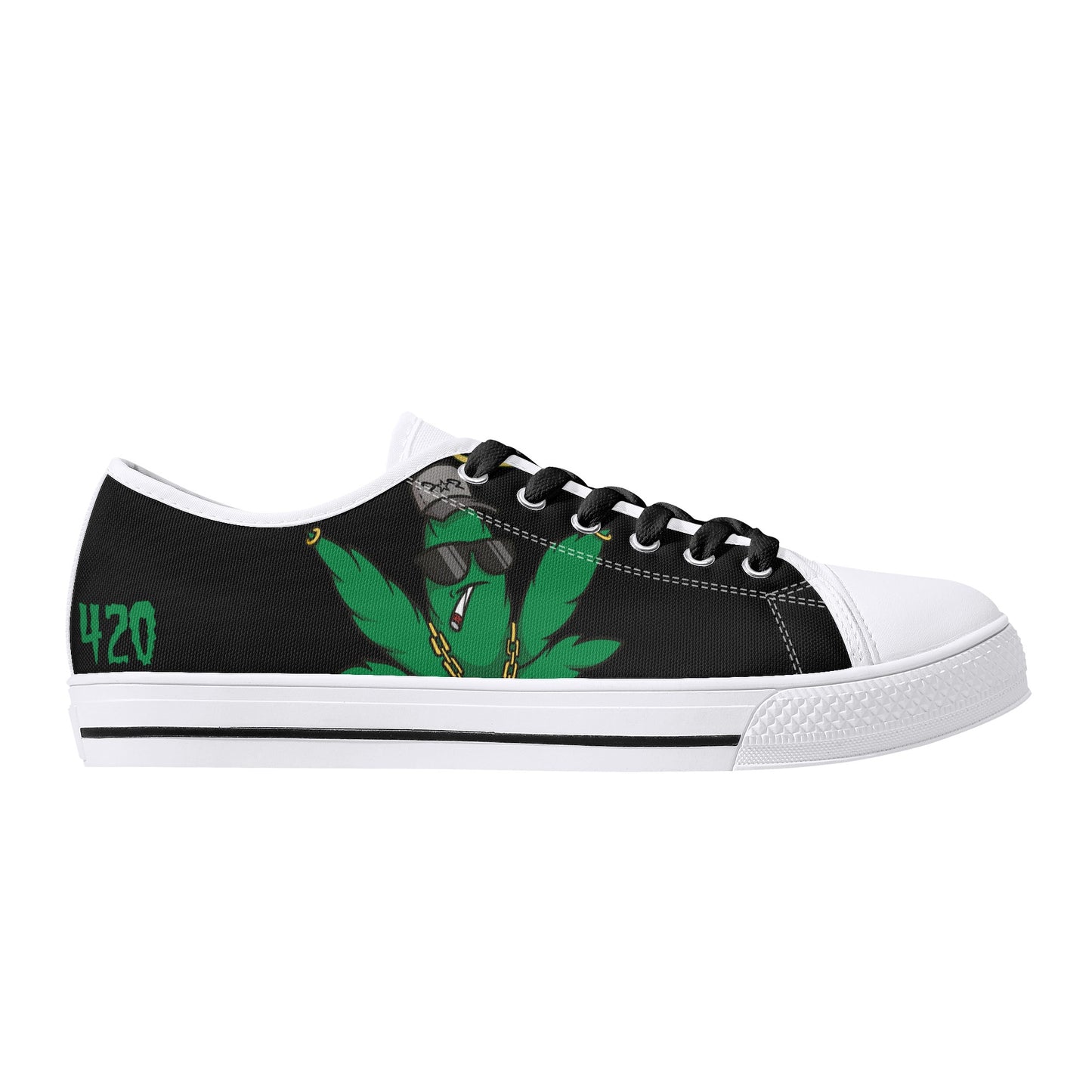 Leaf Me Alone 420 Edition 3.0 Mens Black Low Top Star Kicks