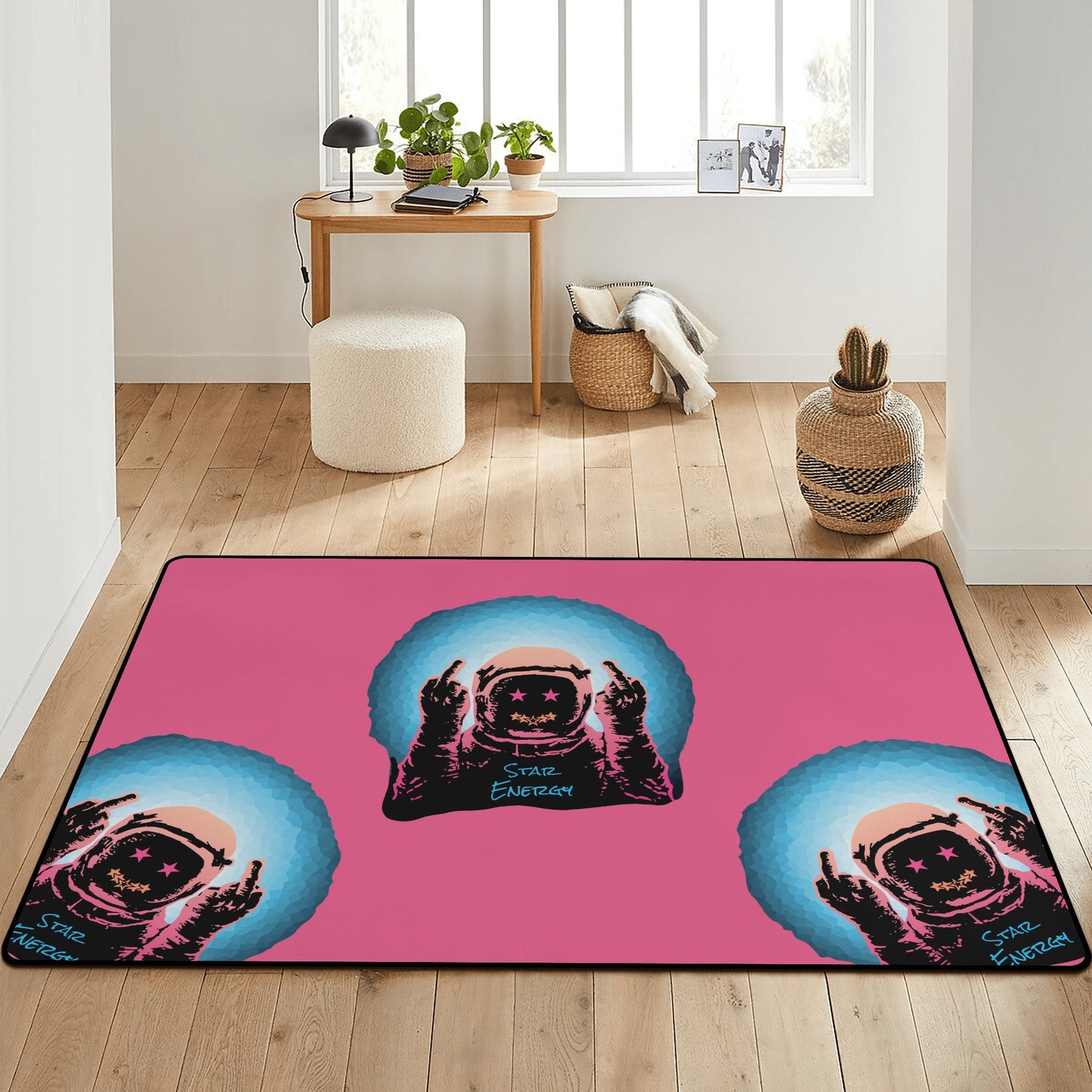 Star Energy 1.0 Pink Sofa Area Bedroom Rug