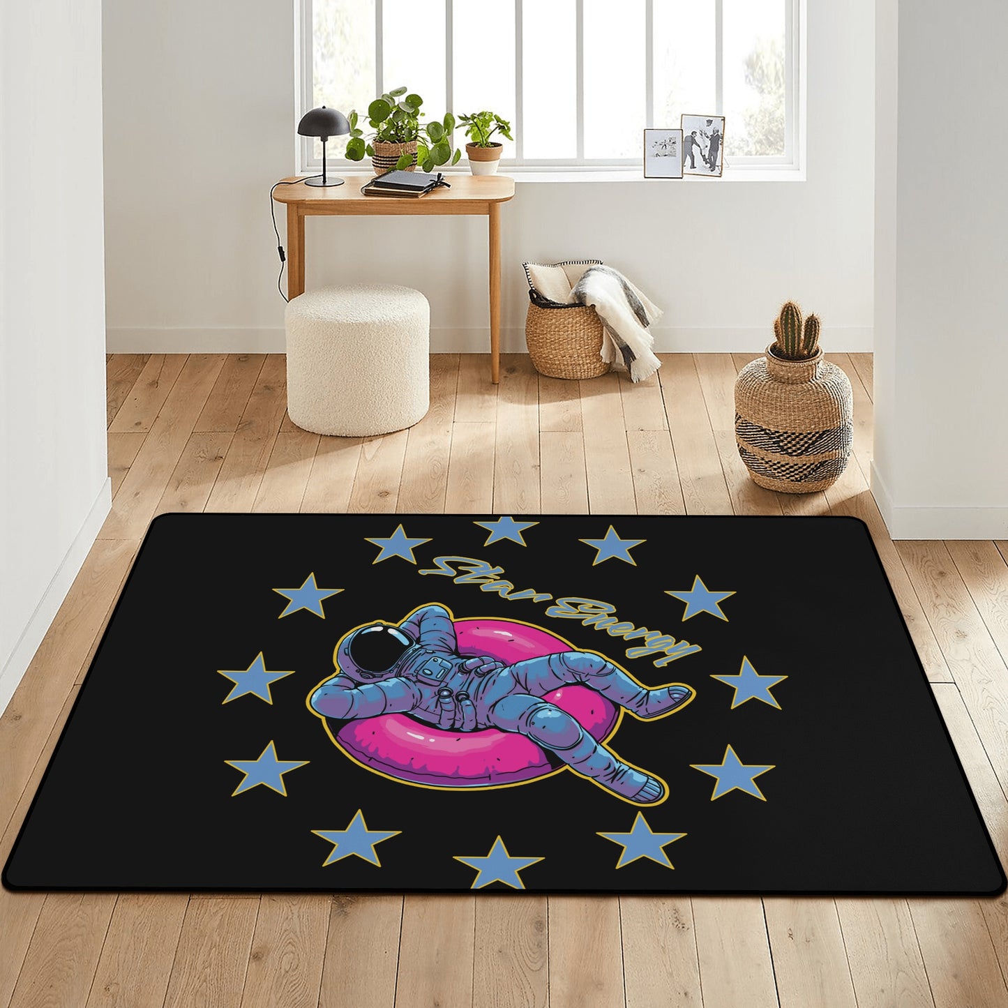 Star Energy 2.0 Black Sofa Area Bedroom Rug