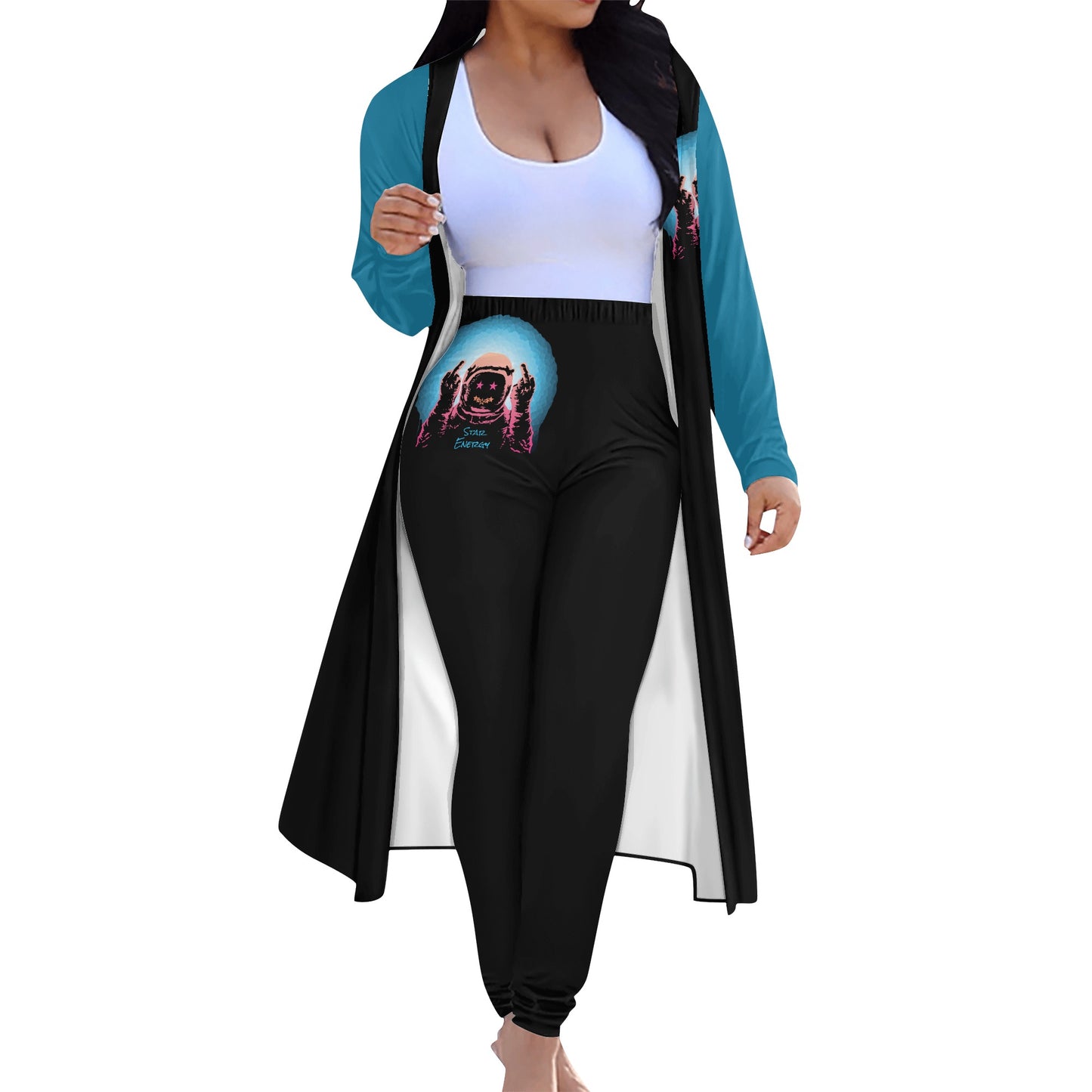 Star Energy 1.0 Womens Long Sleeve Cardigan and Leggings 2pcs