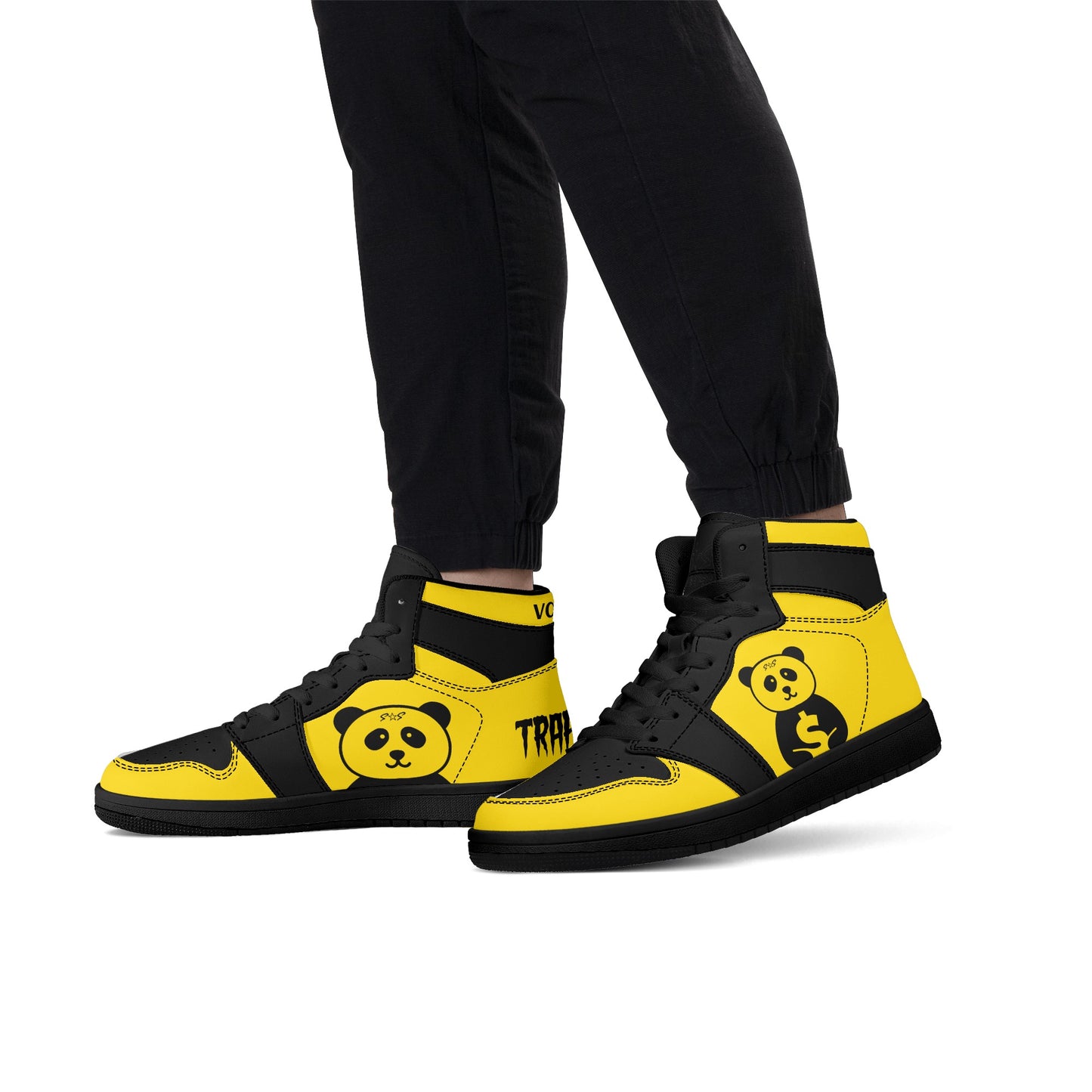 Trap Star Valley 1.0 Pandas Mens Black High Top Star Kicks