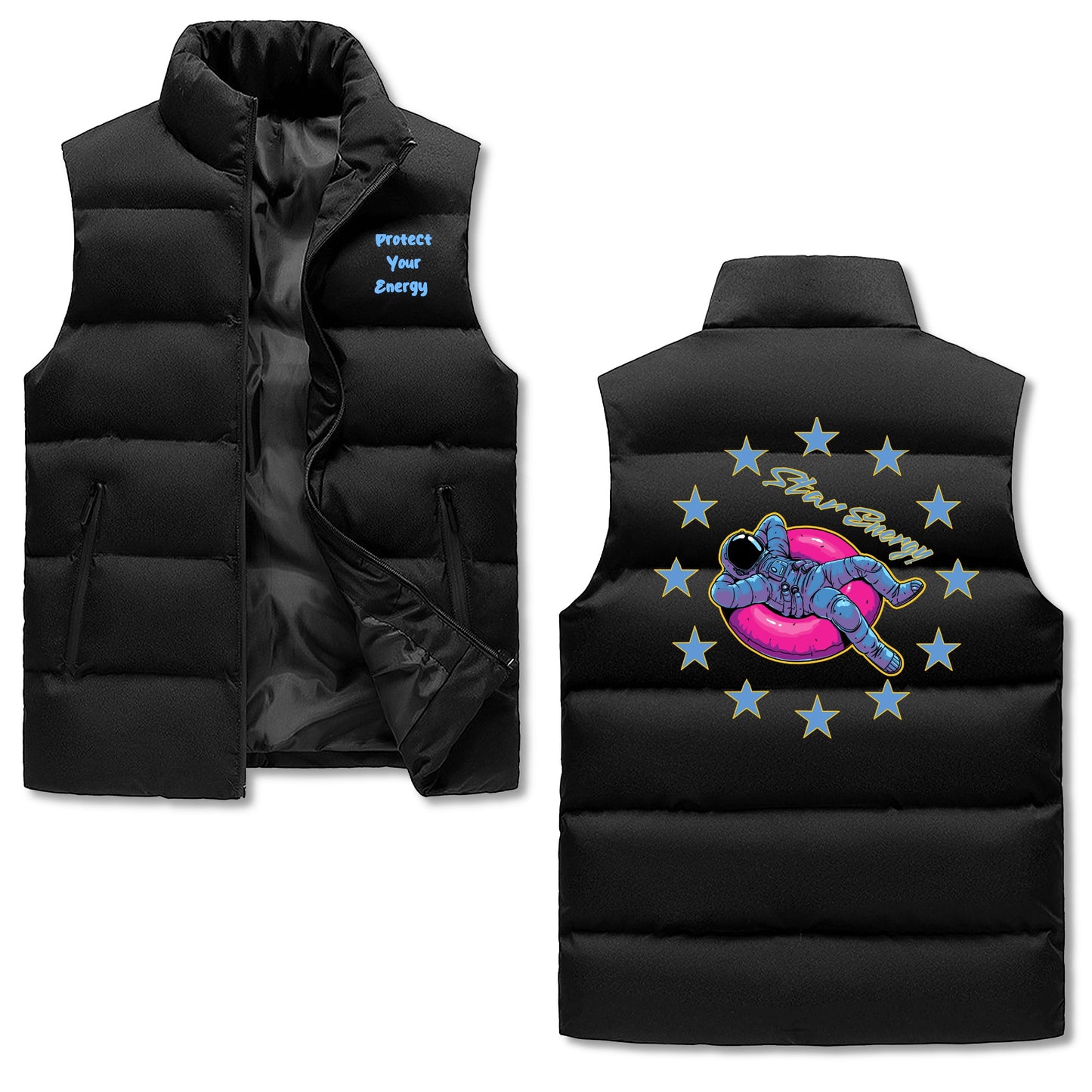 Star Energy 2.0 Mens Warm Stand Collar Zip Up Puffer Vest