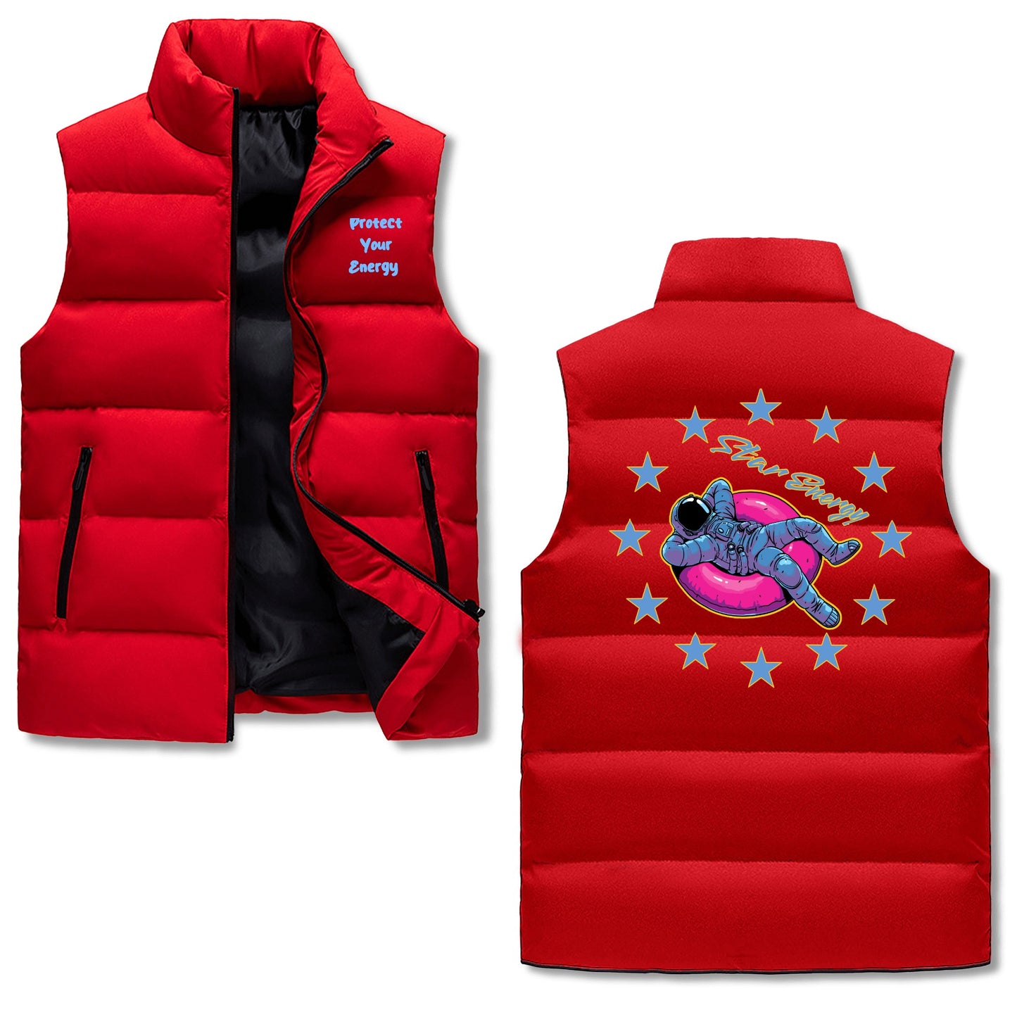 Star Energy 2.0 Mens Warm Stand Collar Zip Up Puffer Vest