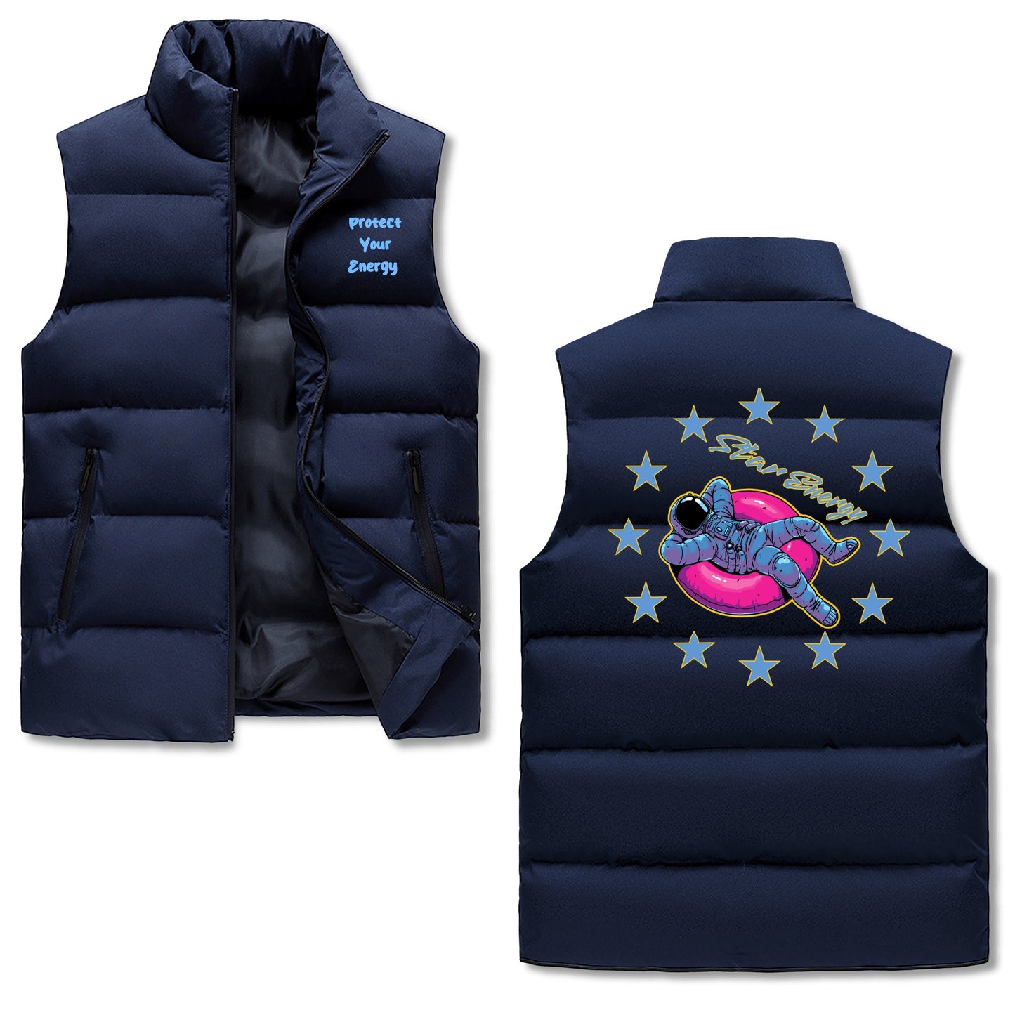 Star Energy 2.0 Mens Warm Stand Collar Zip Up Puffer Vest