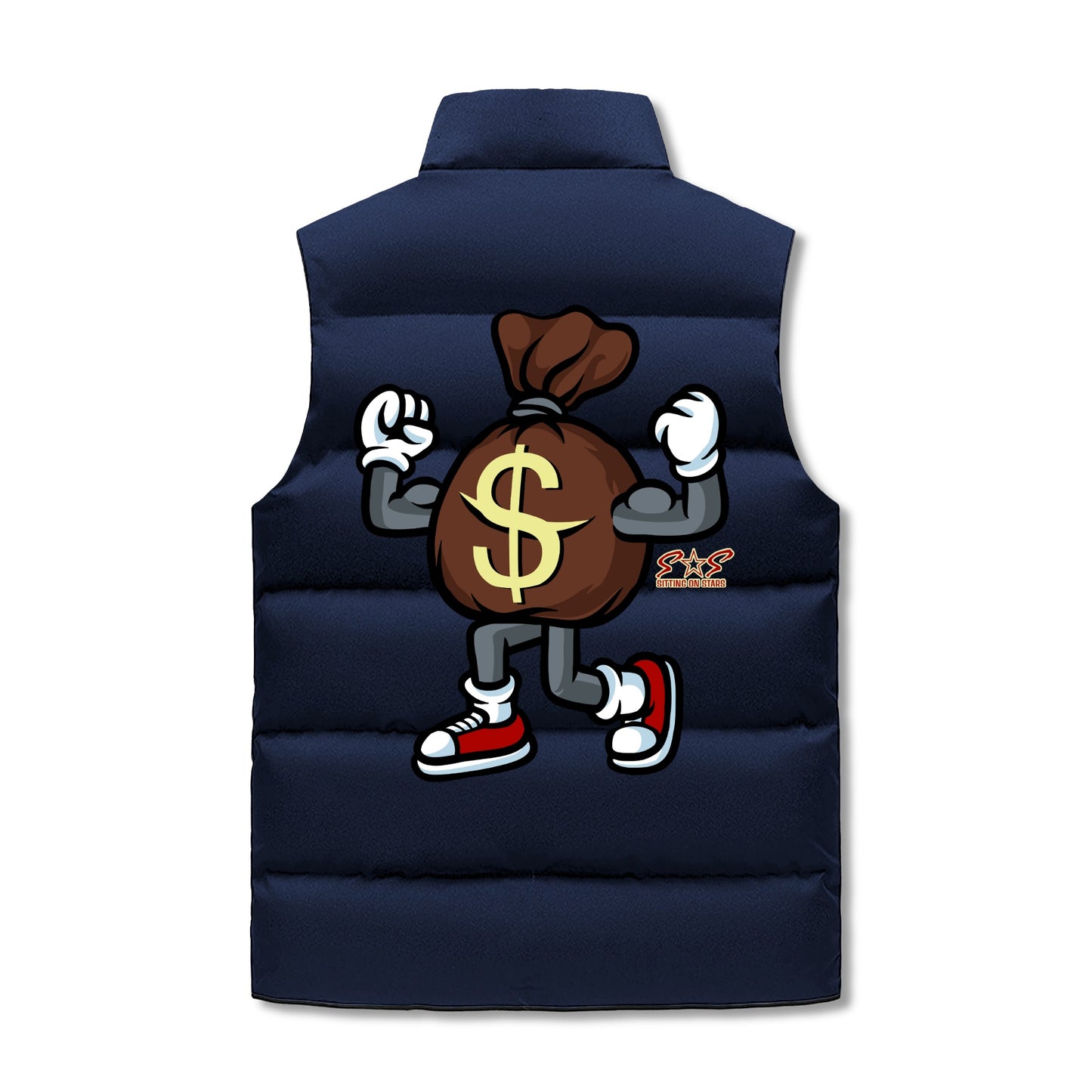 T.T.D ( Ten Toes Down) Mens Warm Stand Collar Zip Up Puffer Vest