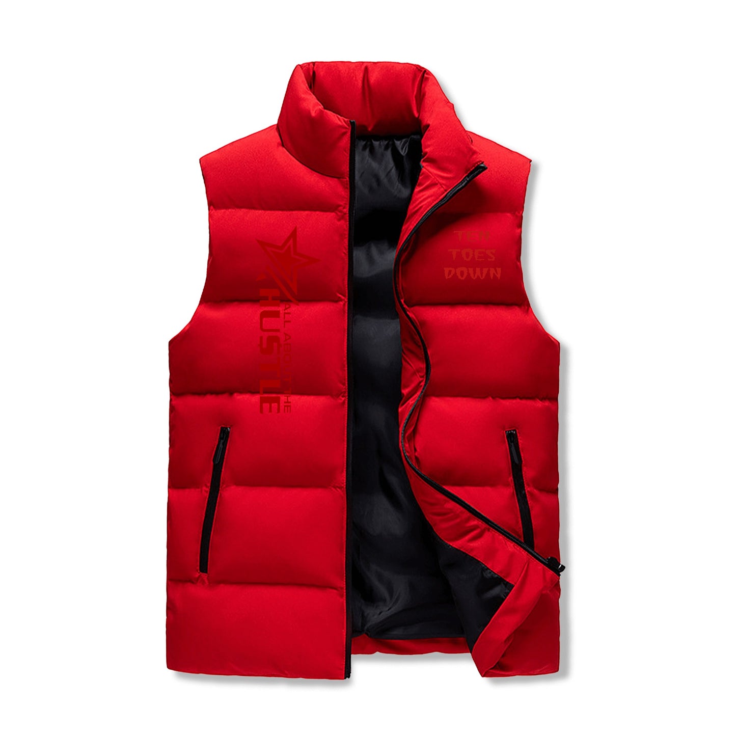 T.T.D ( Ten Toes Down) Mens Warm Stand Collar Zip Up Puffer Vest