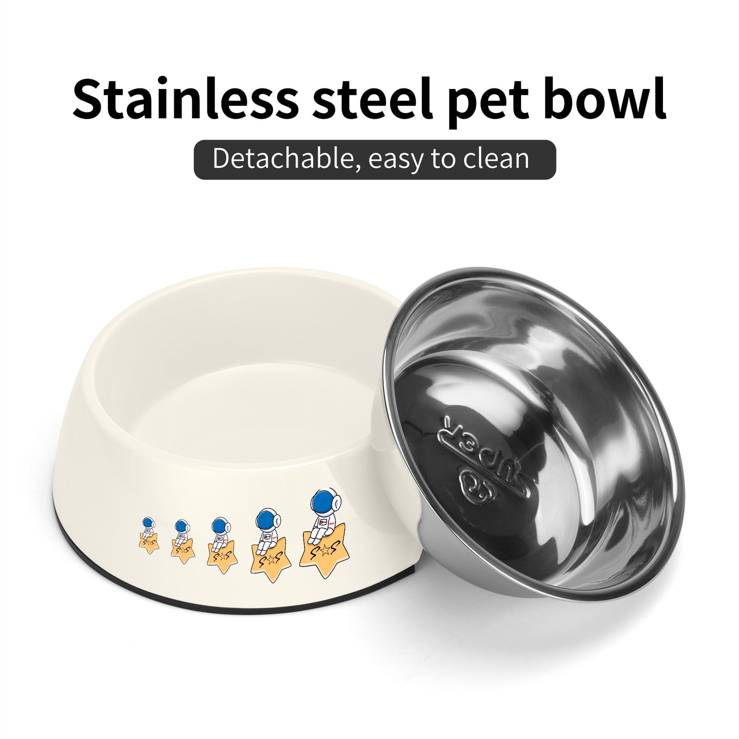 S.O.S Astronaut Pet Food Bowl