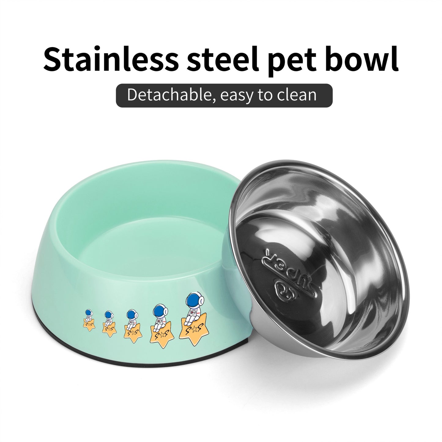 S.O.S Astronaut Pet Food Bowl