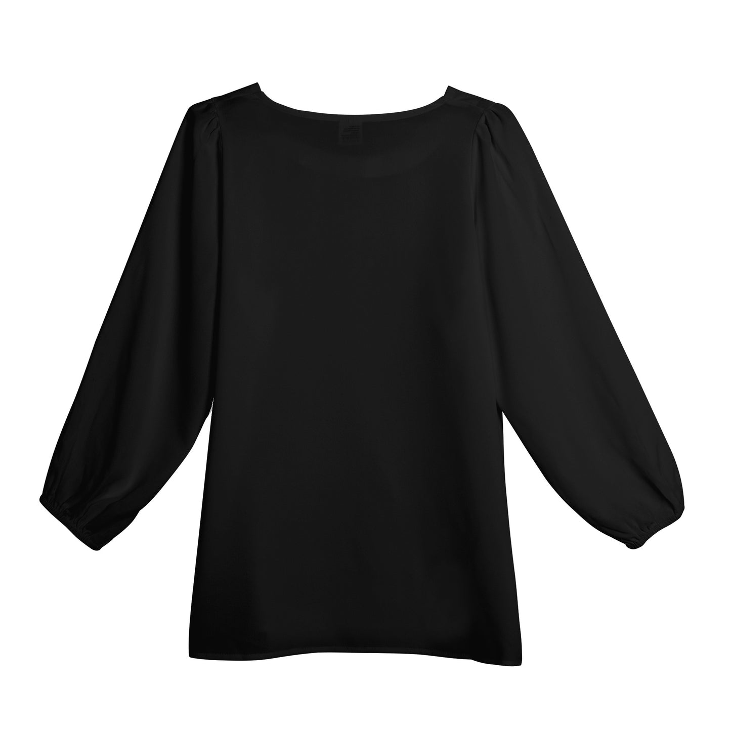 Star Energy 2.0 Womens Black Long-Sleeve Chiffon Blouse