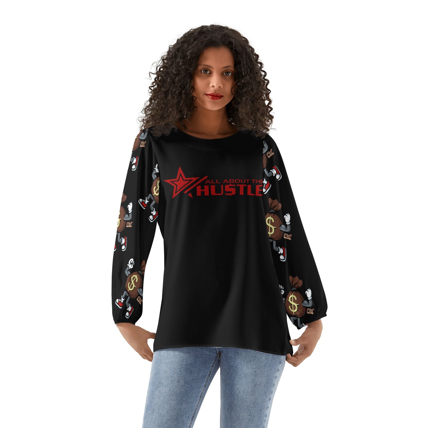 T.T.D (Ten Toes Down) Womens Long-Sleeve Chiffon Blouse