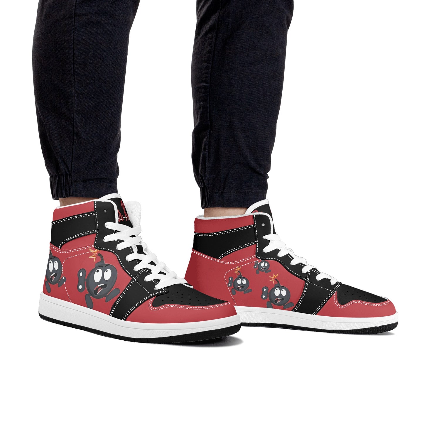 S.I.Y.L. (Stay In Your Lane) Mens High Top Leather Star Kicks