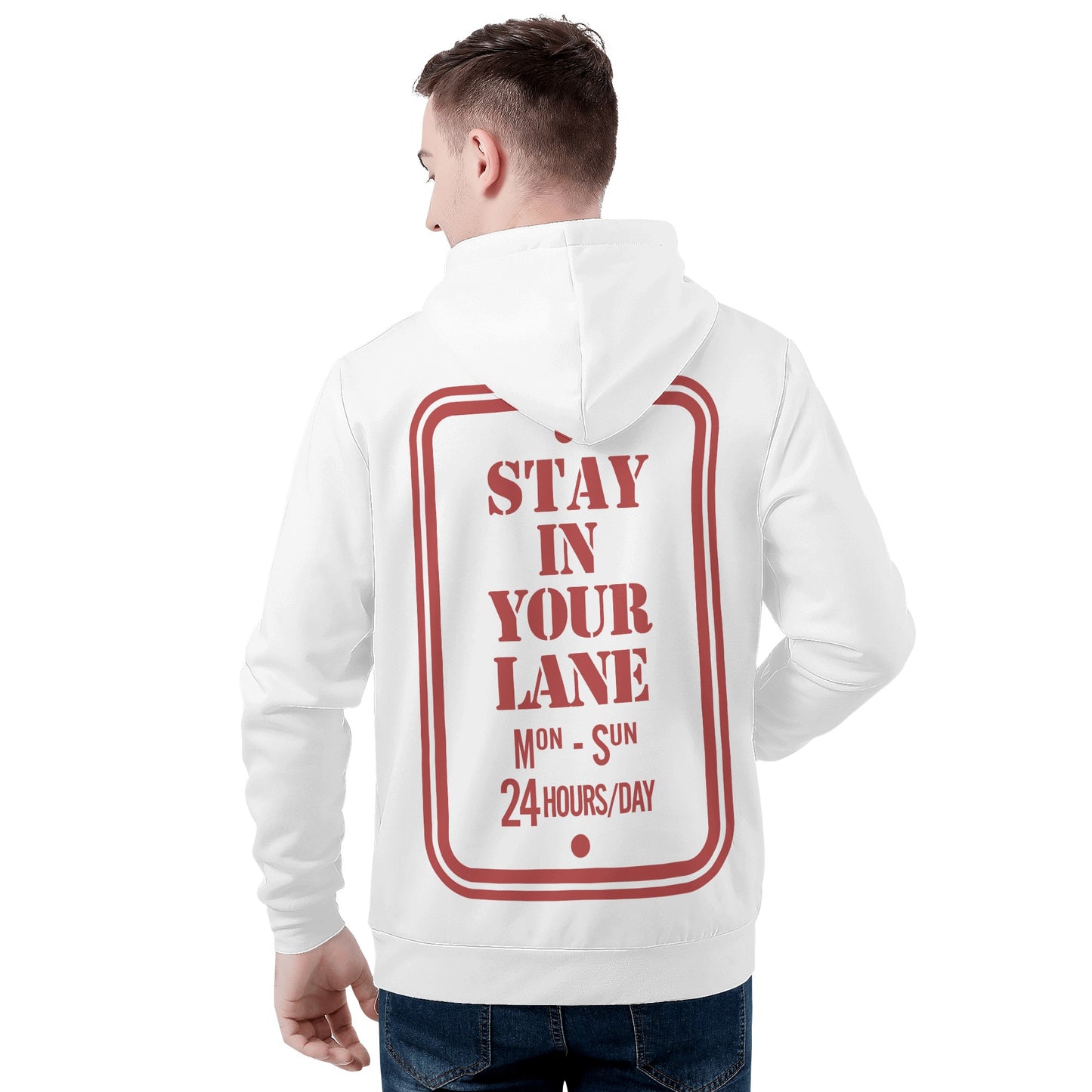 S.I.Y.L. (Stay In Your Lane) White Mens Hoodie