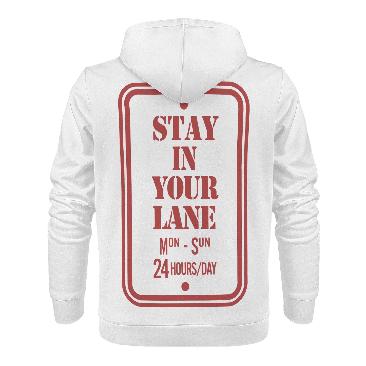 S.I.Y.L. (Stay In Your Lane) White Mens Hoodie