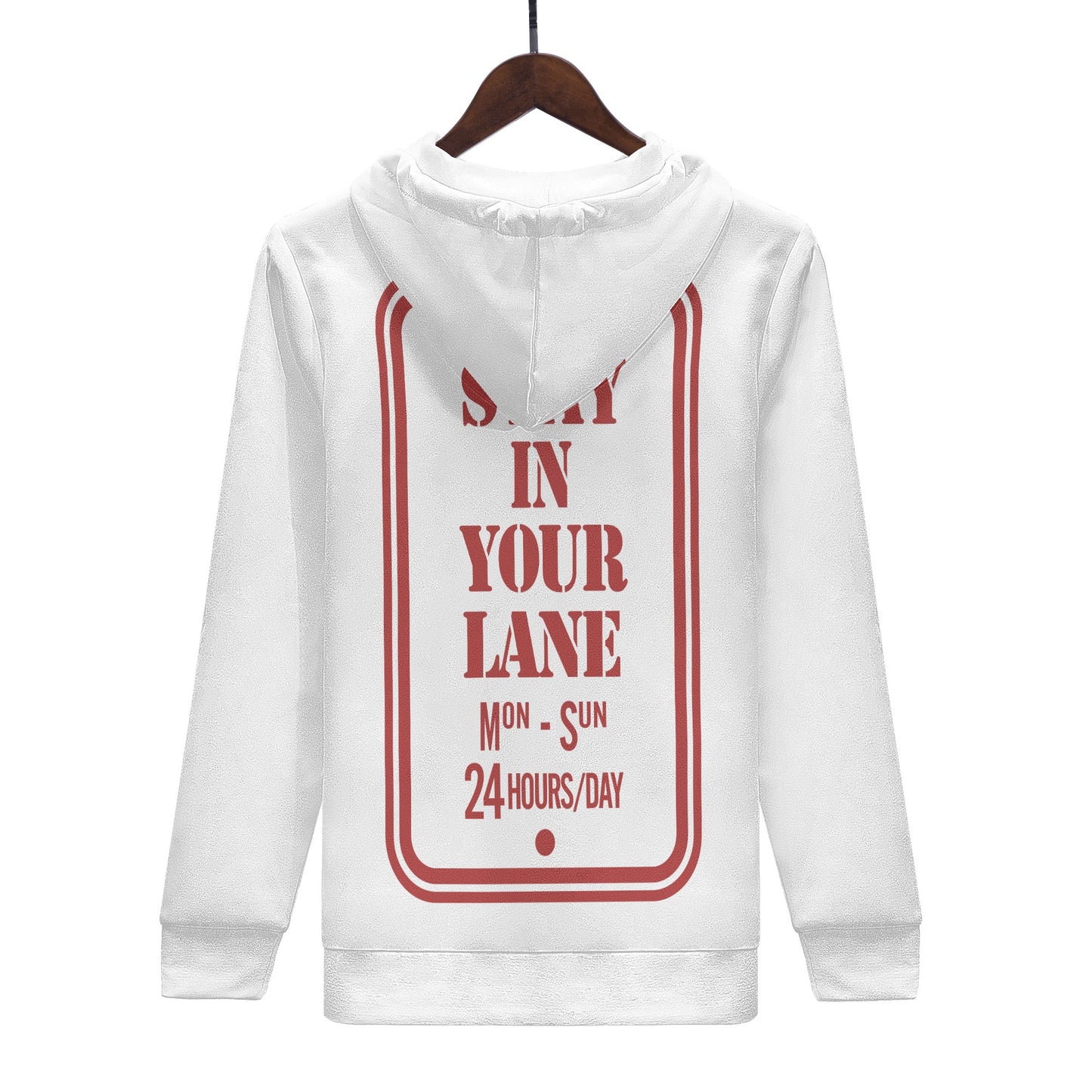 S.I.Y.L. (Stay In Your Lane) White Mens Hoodie