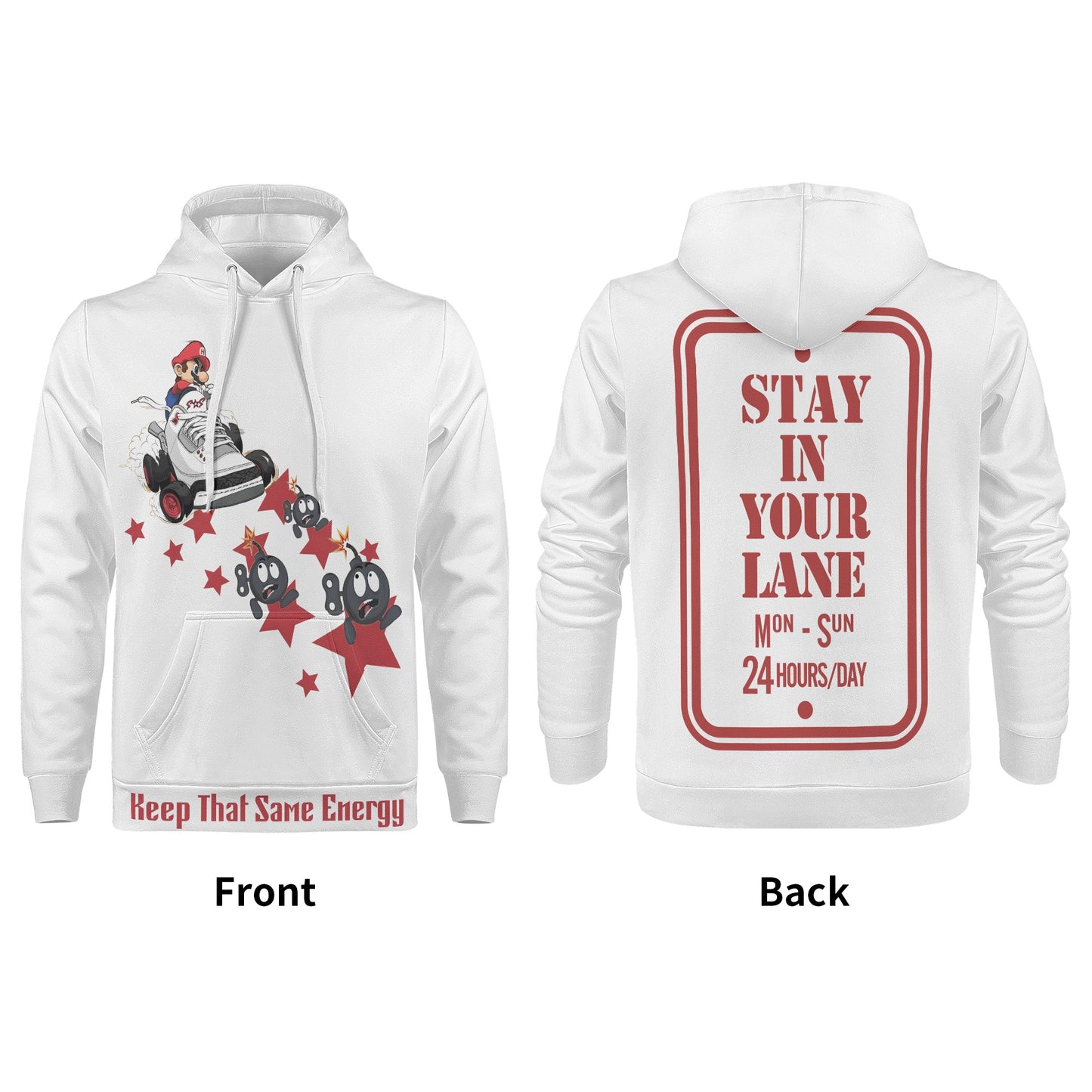 S.I.Y.L. (Stay In Your Lane) White Mens Hoodie