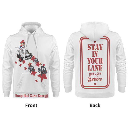 S.I.Y.L. (Stay In Your Lane) White Mens Hoodie