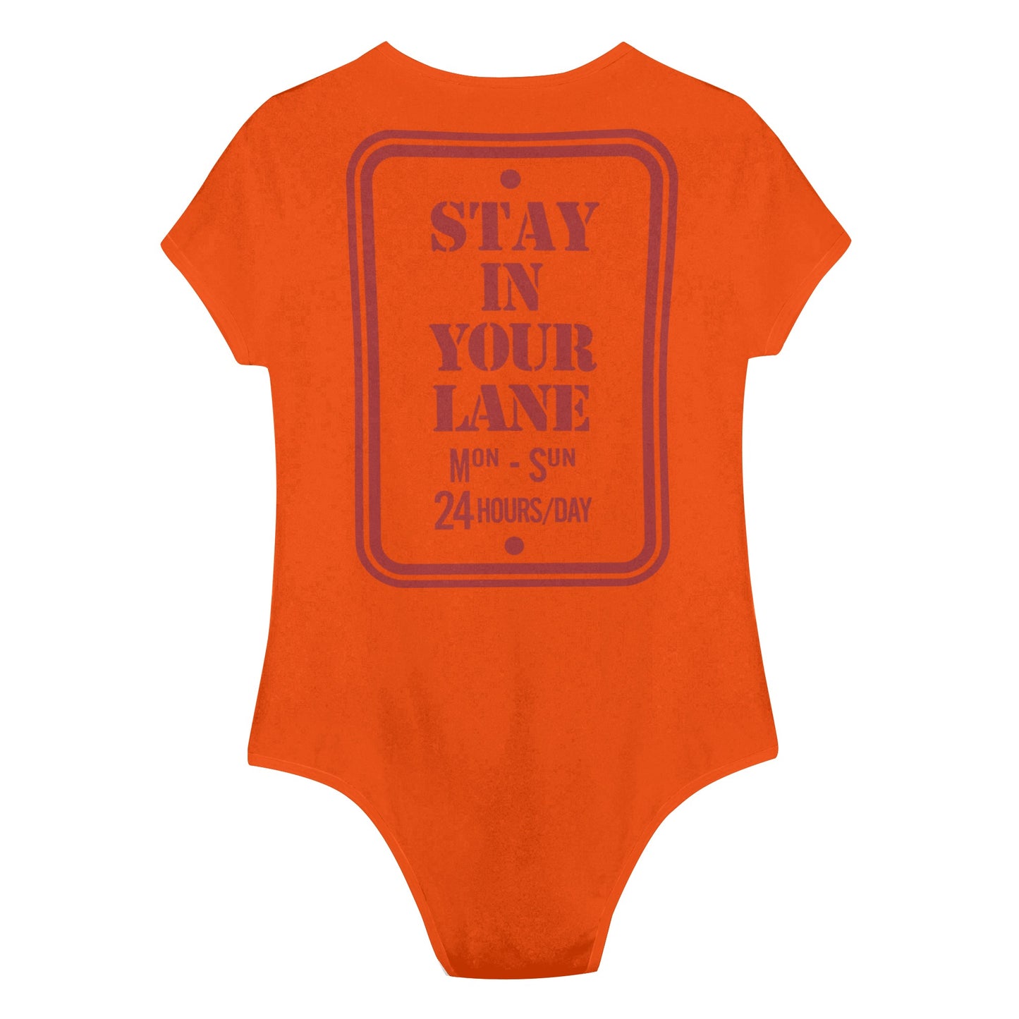 S.I.Y.L. (Stay In Your Lane) Dark Orange Womens Soft Short Sleeve Bodysuit