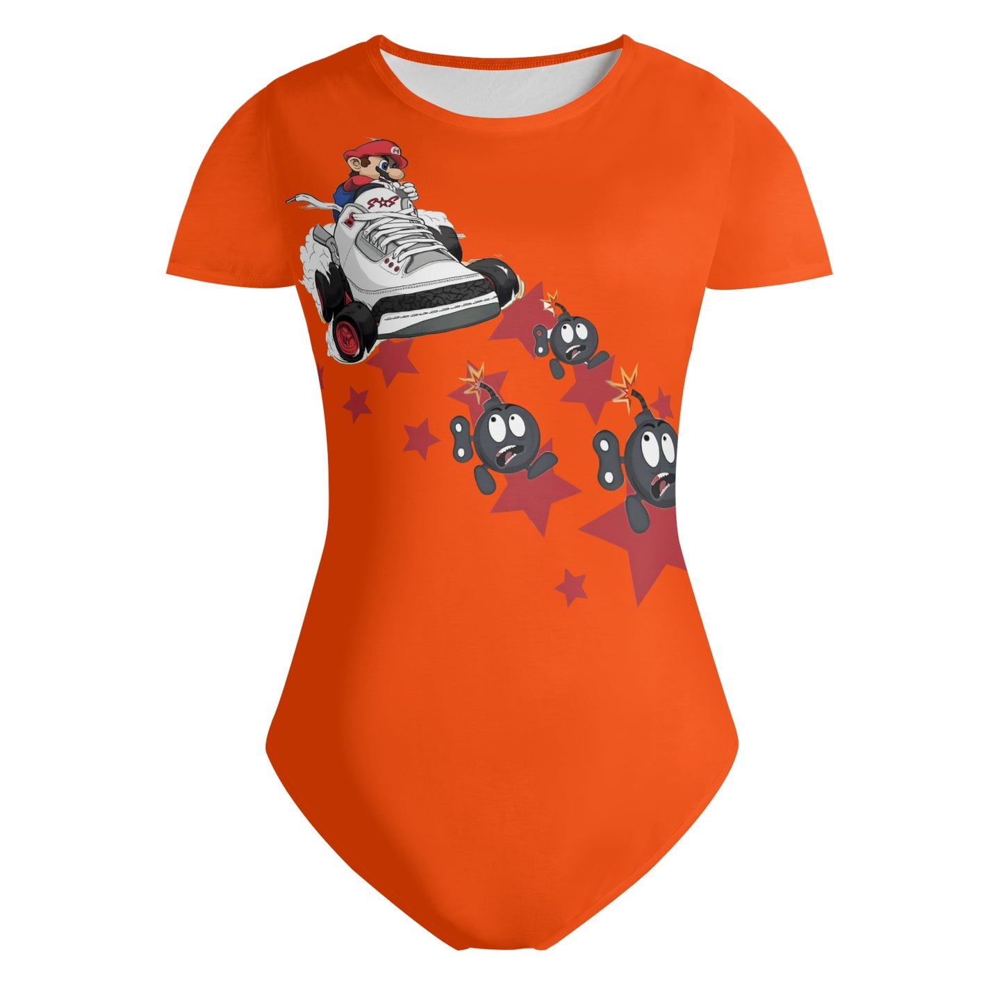 S.I.Y.L. (Stay In Your Lane) Dark Orange Womens Soft Short Sleeve Bodysuit