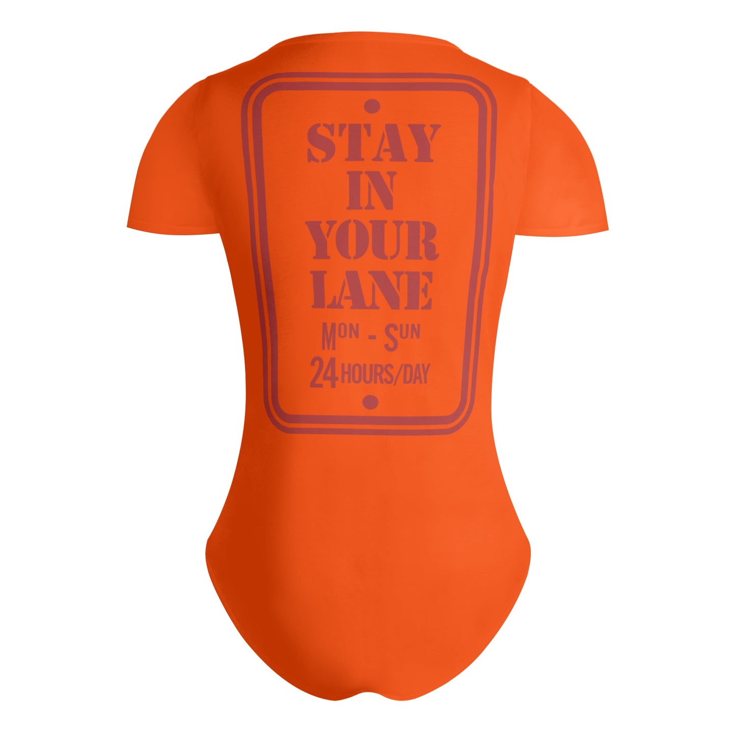 S.I.Y.L. (Stay In Your Lane) Dark Orange Womens Soft Short Sleeve Bodysuit