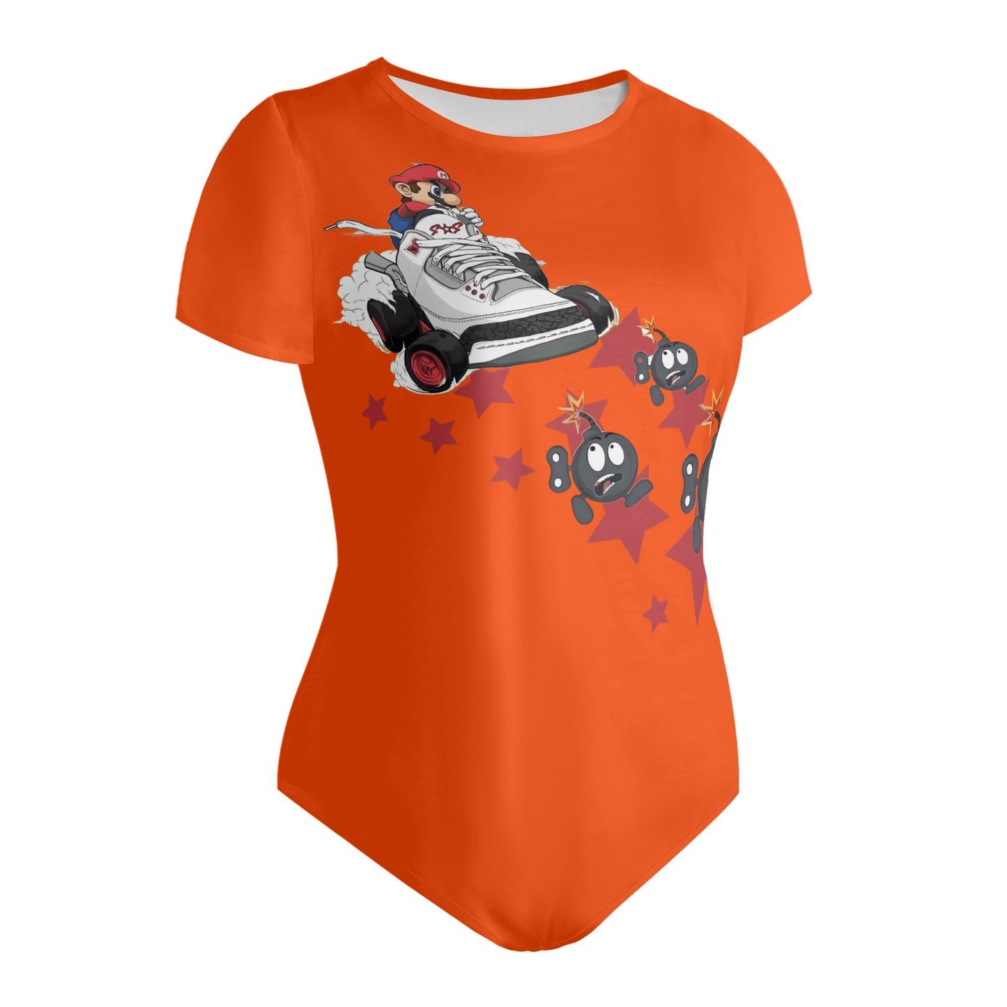 S.I.Y.L. (Stay In Your Lane) Dark Orange Womens Soft Short Sleeve Bodysuit