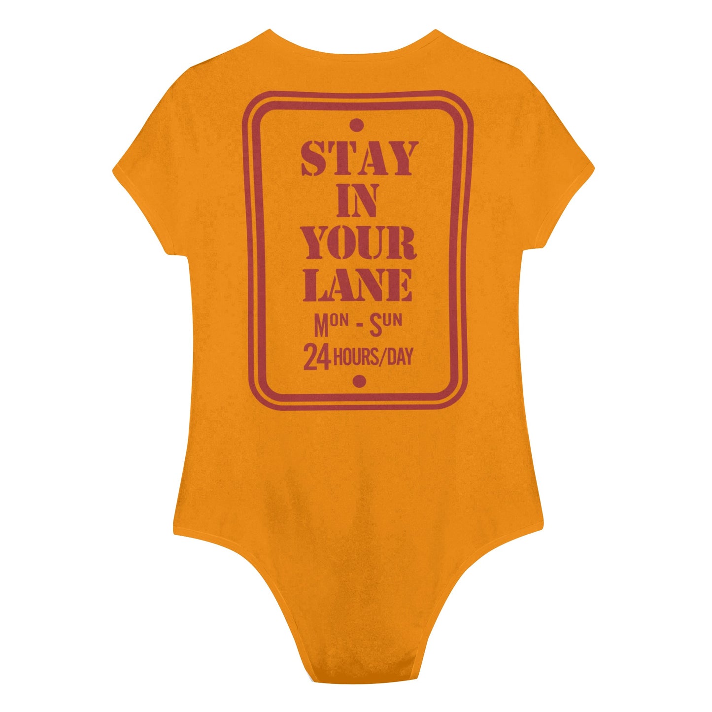 S.I.Y.L. (Stay In Your Lane) Orange Womens Soft Short Sleeve Bodysuit