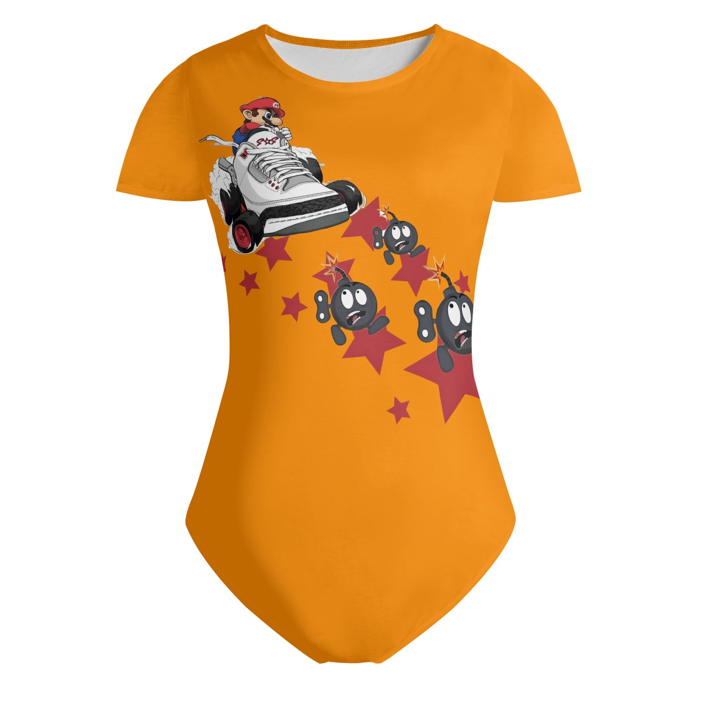 S.I.Y.L. (Stay In Your Lane) Orange Womens Soft Short Sleeve Bodysuit