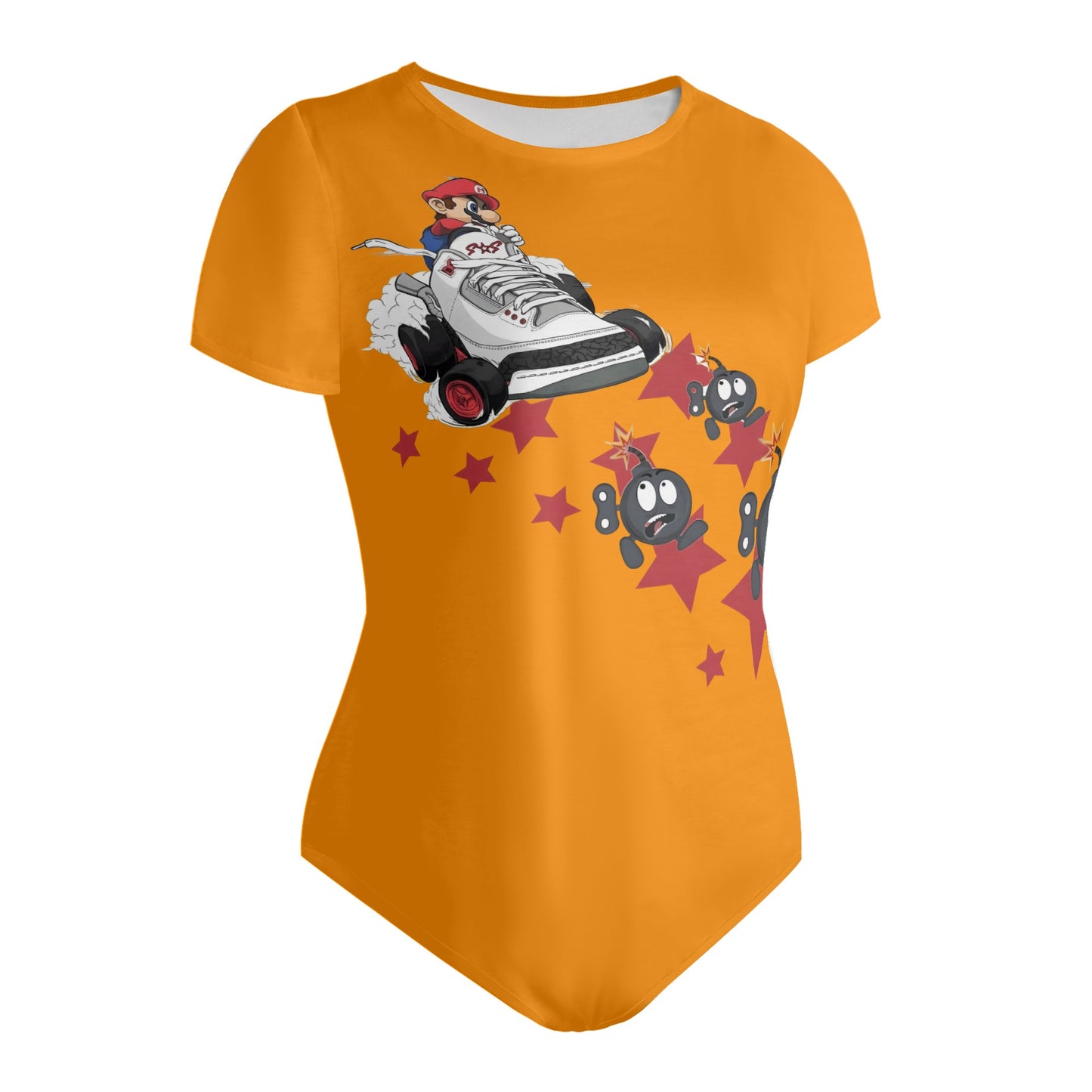 S.I.Y.L. (Stay In Your Lane) Orange Womens Soft Short Sleeve Bodysuit