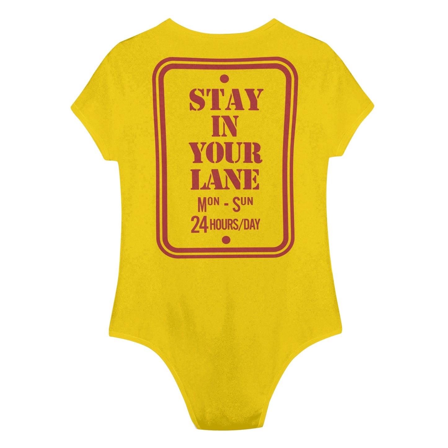 S.I.Y.L. (Stay In Your Lane)  Gold Womens Soft Short Sleeve Bodysuit