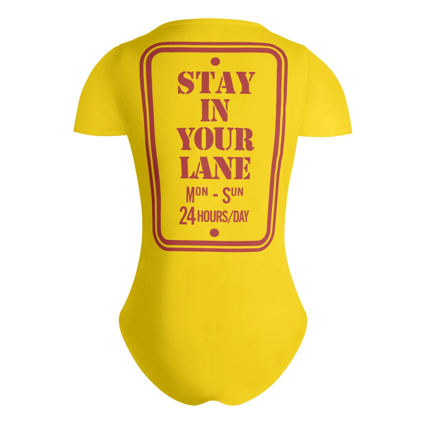 S.I.Y.L. (Stay In Your Lane)  Gold Womens Soft Short Sleeve Bodysuit