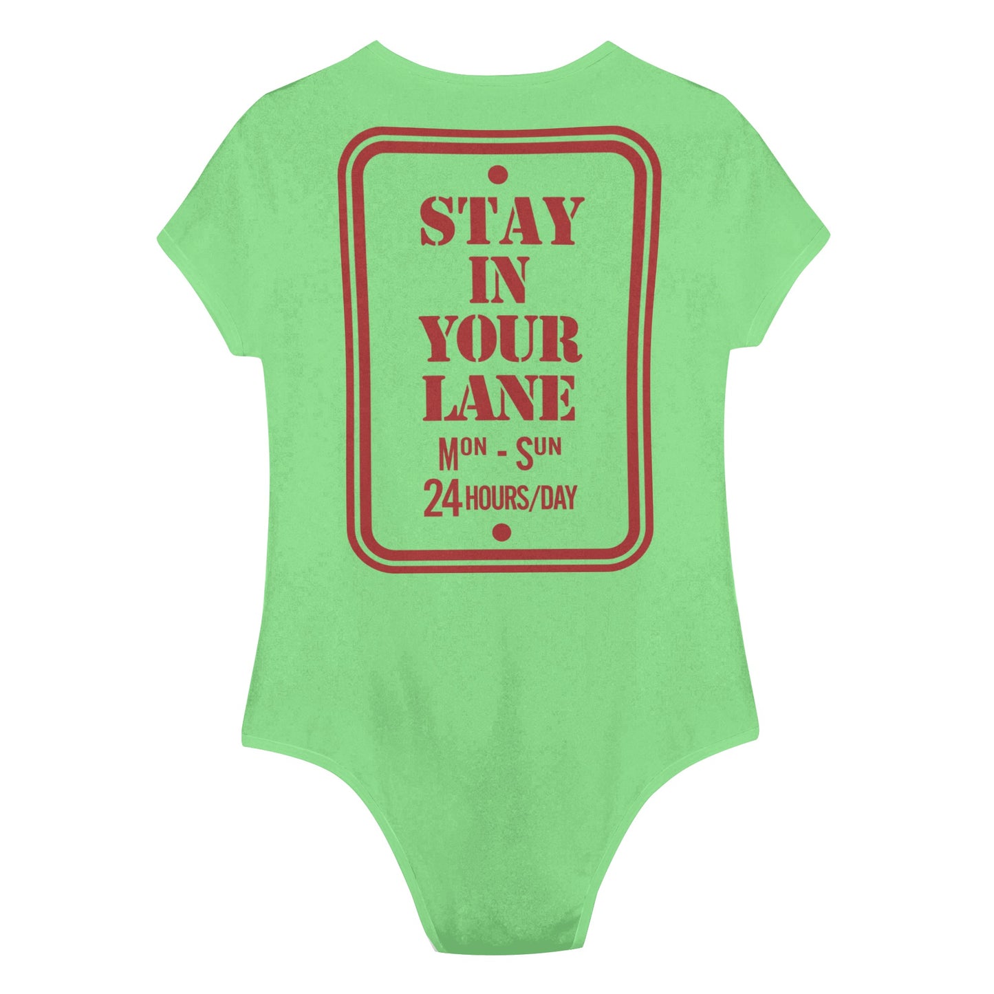 S.I.Y.L. (Stay In Your Lane)  Mint Green Womens Soft Short Sleeve Bodysuit