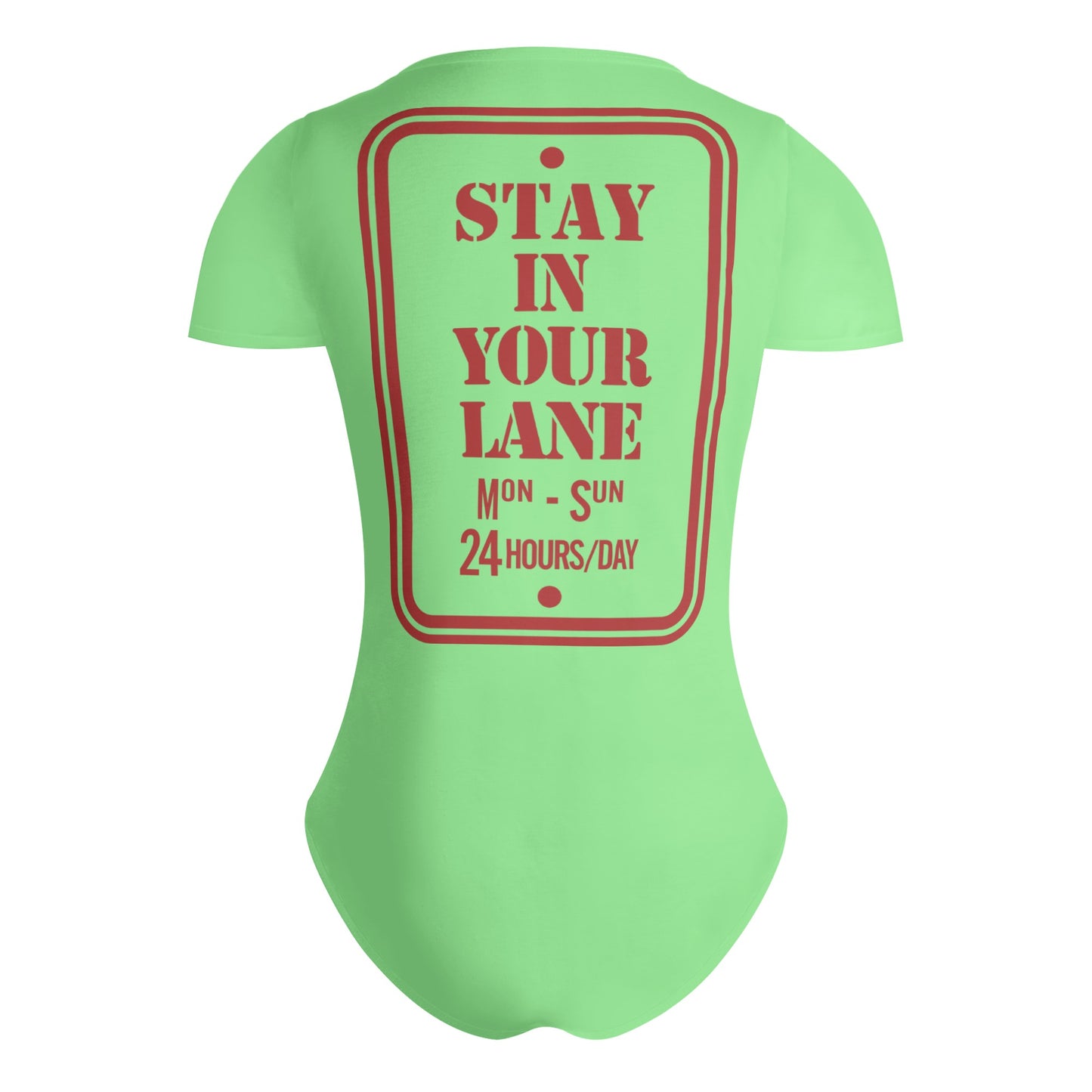 S.I.Y.L. (Stay In Your Lane)  Mint Green Womens Soft Short Sleeve Bodysuit