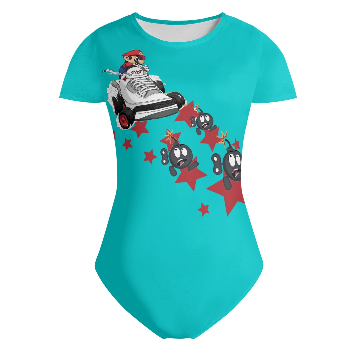 S.I.Y.L. (Stay In Your Lane) Turquoise Womens Soft Short Sleeve Bodysuit