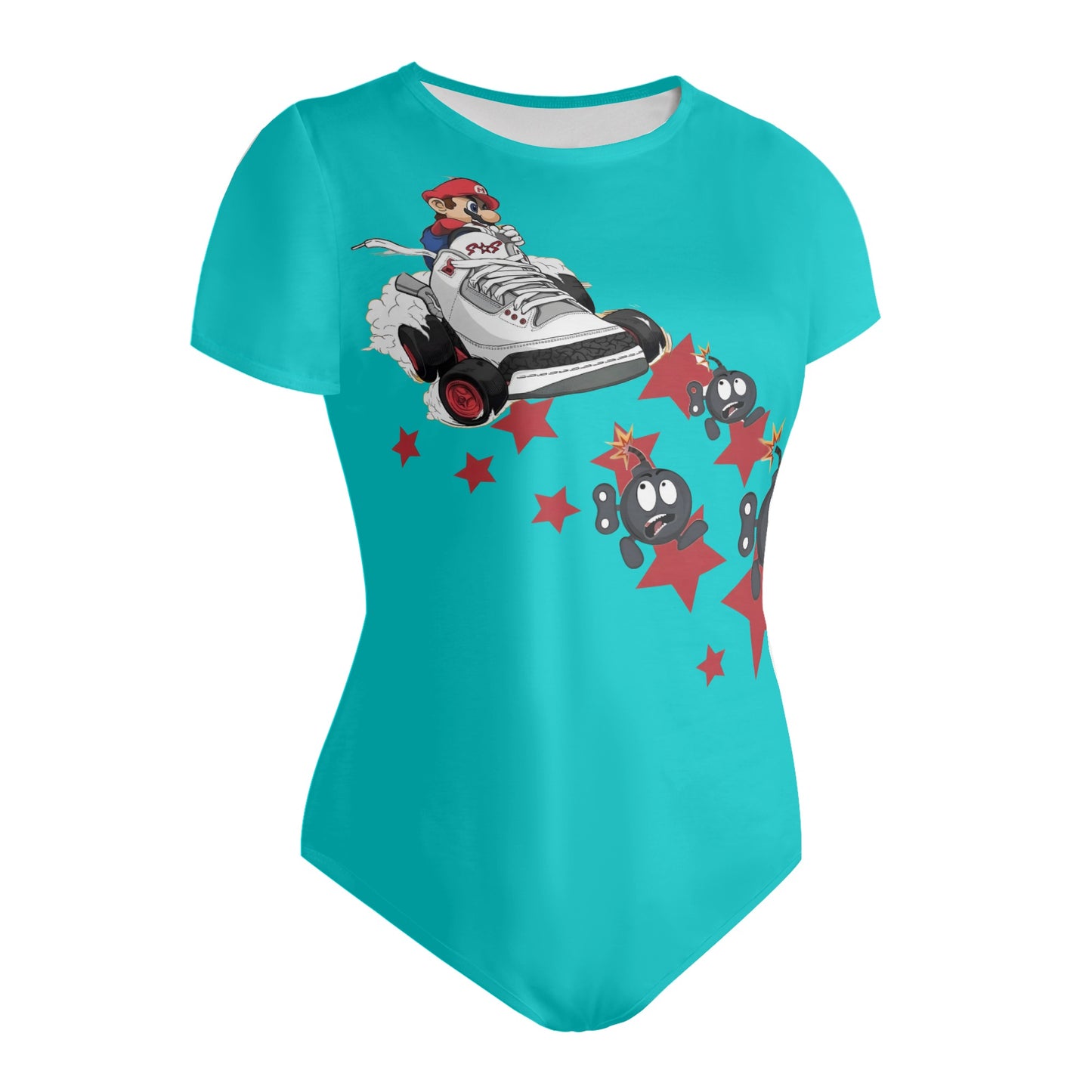 S.I.Y.L. (Stay In Your Lane) Turquoise Womens Soft Short Sleeve Bodysuit