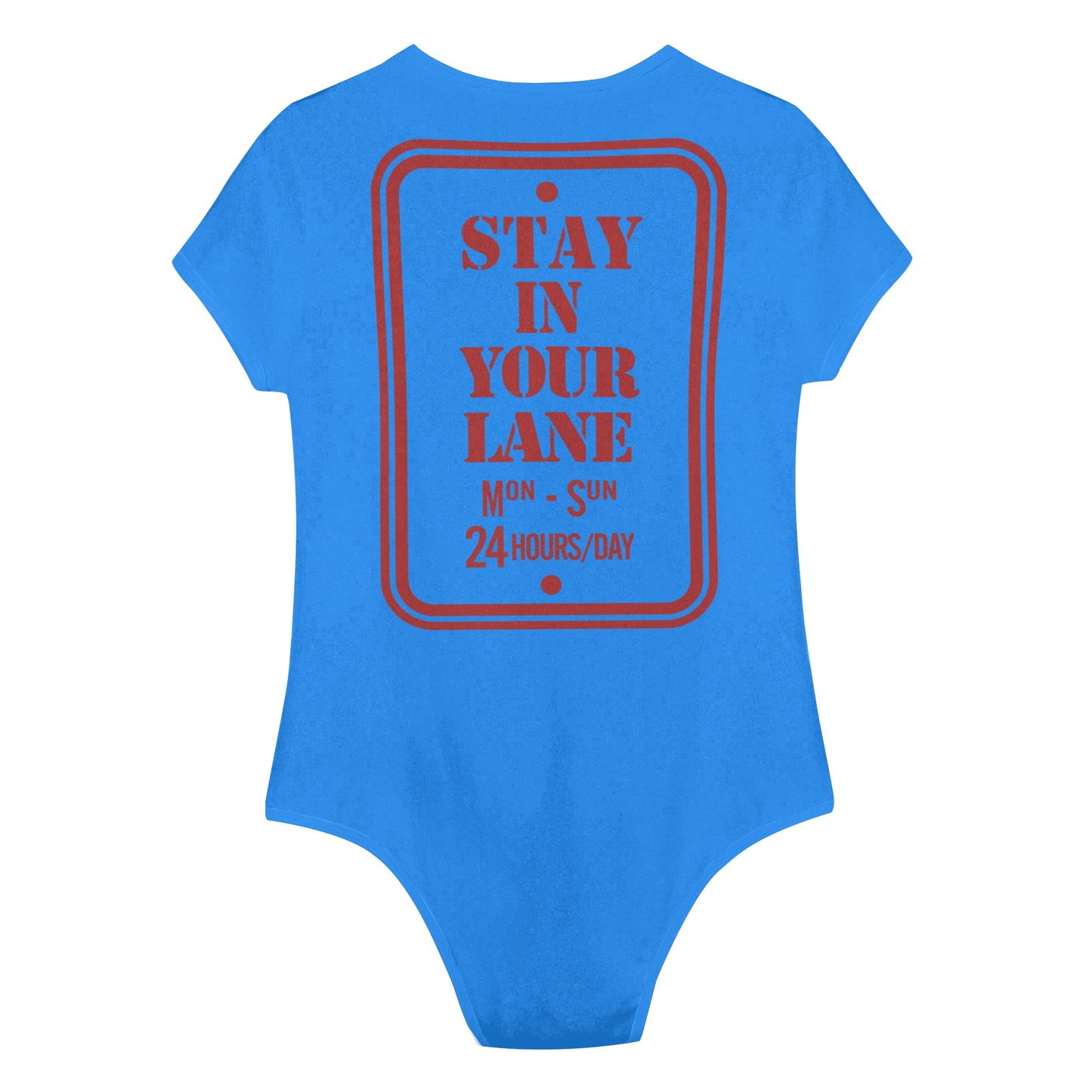 S.I.Y.L. (Stay In Your Lane) Blue Womens Soft Short Sleeve Bodysuit