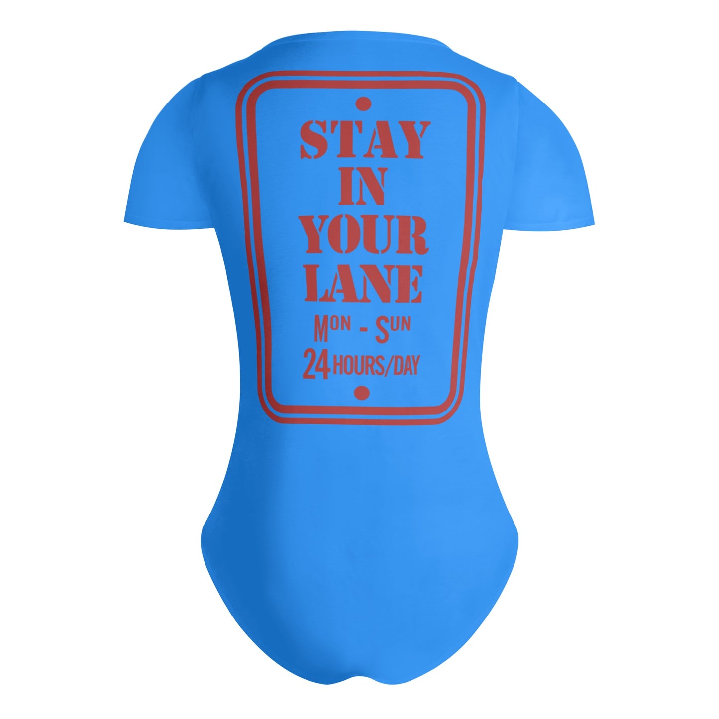 S.I.Y.L. (Stay In Your Lane) Blue Womens Soft Short Sleeve Bodysuit