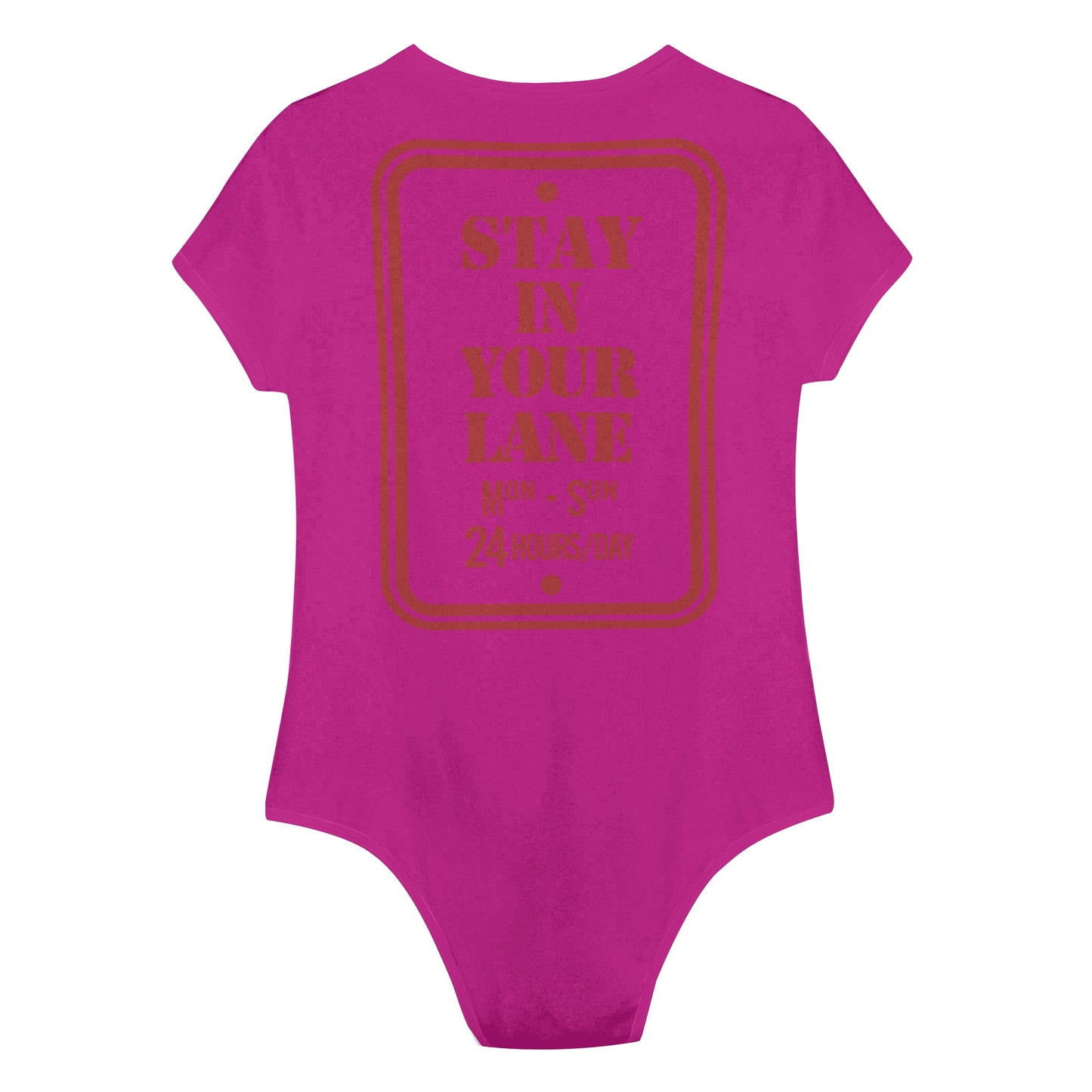 S.I.Y.L. (Stay In Your Lane)  Purple Womens Soft Short Sleeve Bodysuit