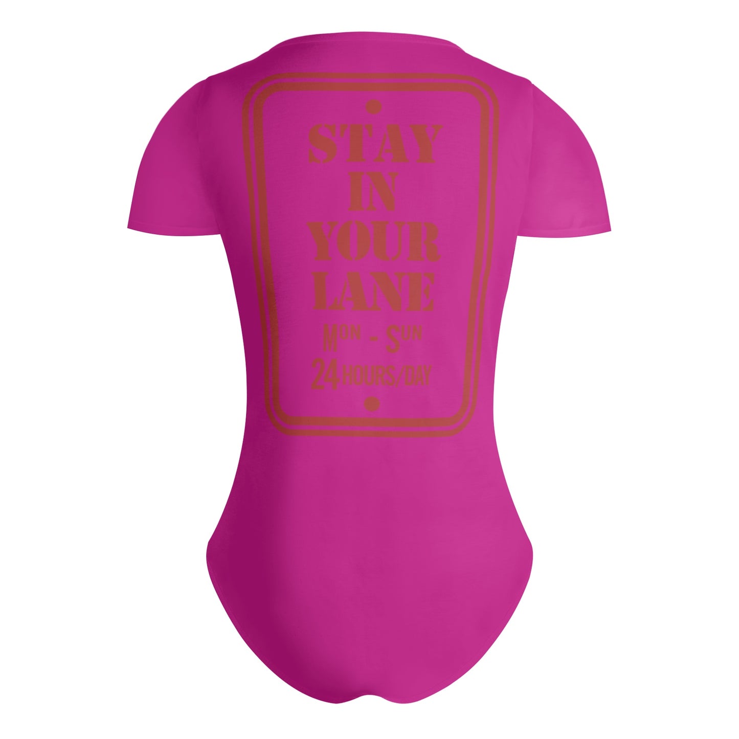 S.I.Y.L. (Stay In Your Lane)  Purple Womens Soft Short Sleeve Bodysuit