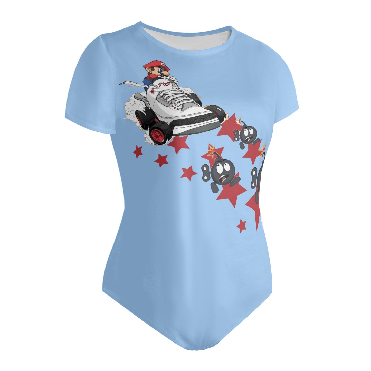 S.I.Y.L. (Stay In Your Lane)  Sky Blue Womens Soft Short Sleeve Bodysuit