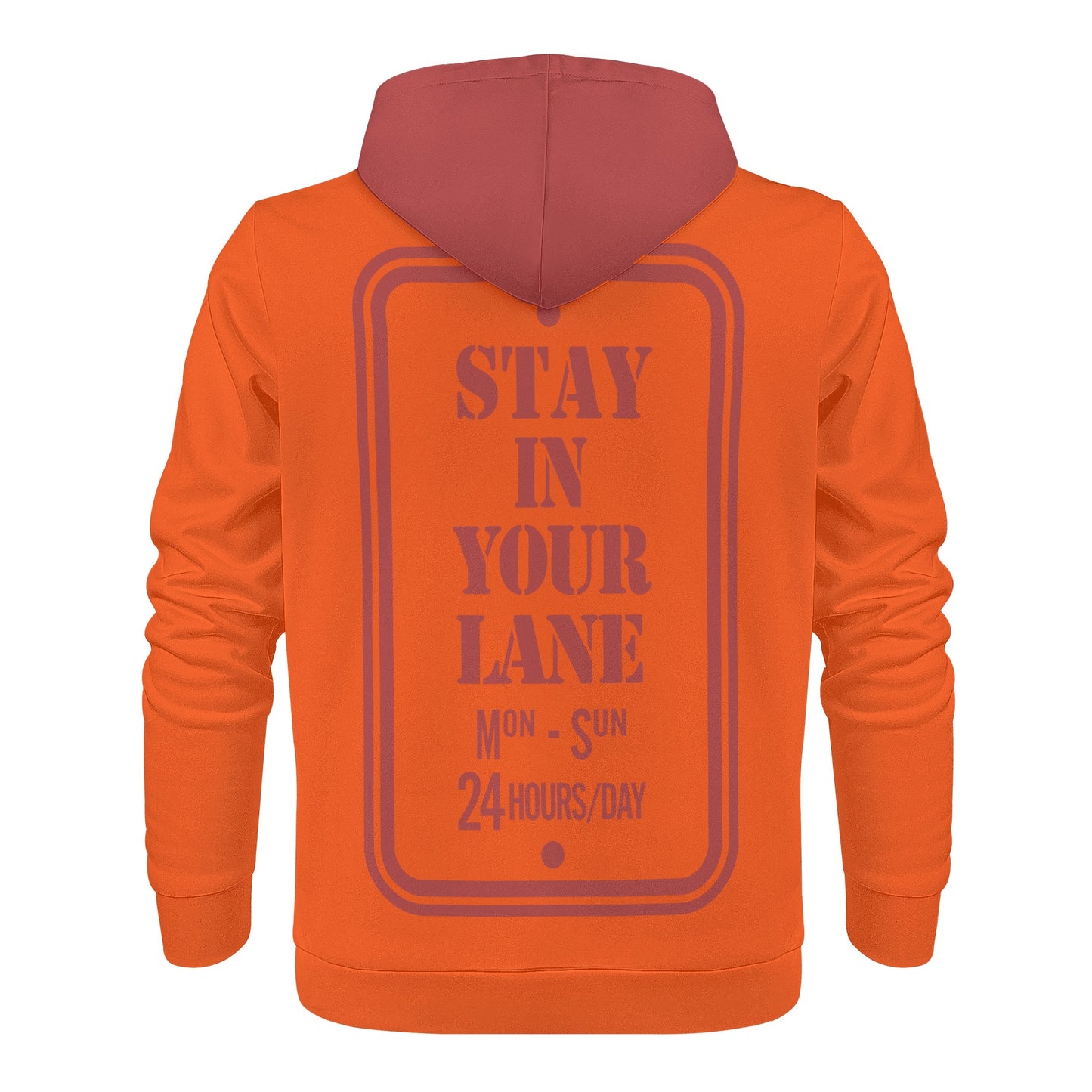 S.I.Y.L. (Stay In Your Lane) Mens Dark Orange Hoodie