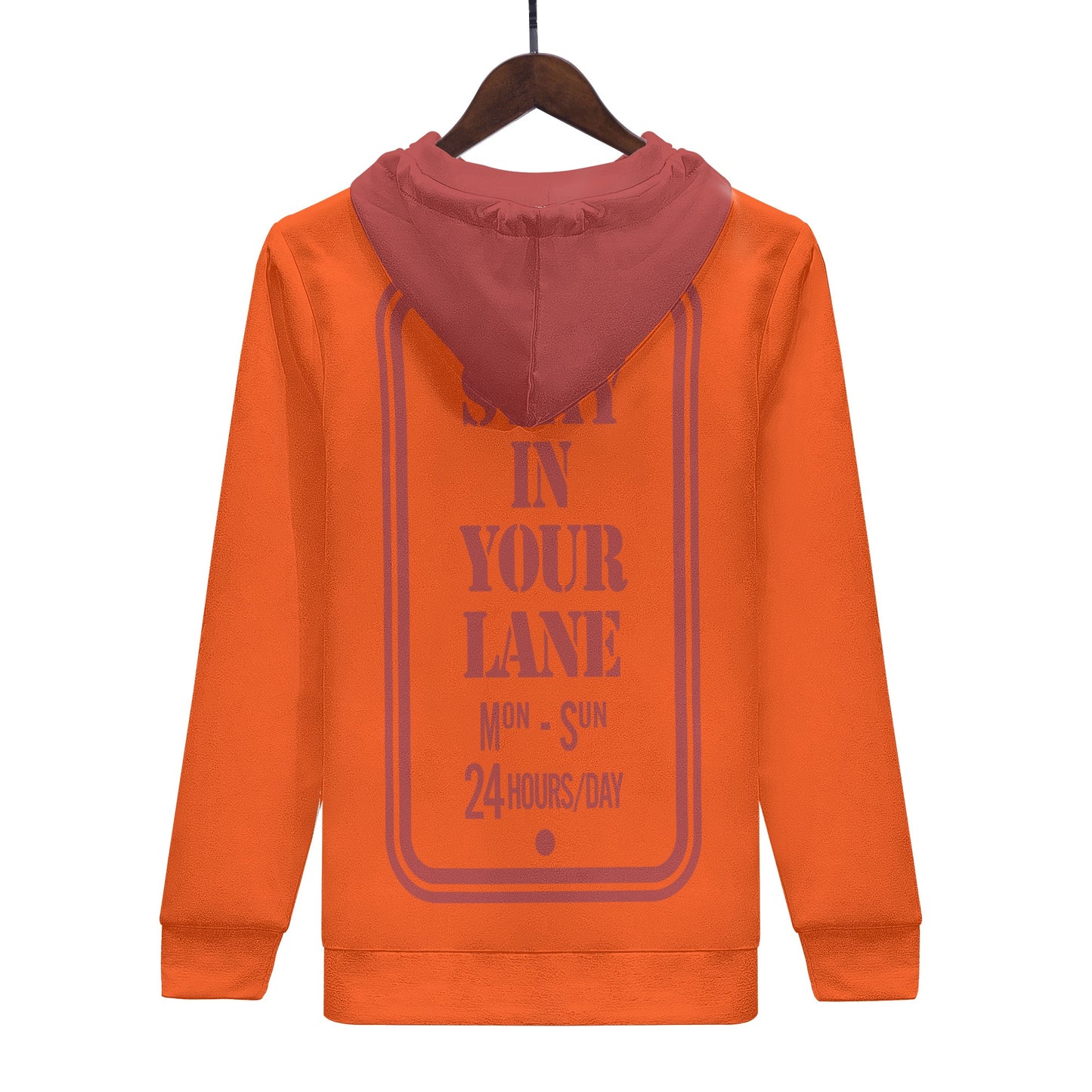 S.I.Y.L. (Stay In Your Lane) Mens Dark Orange Hoodie