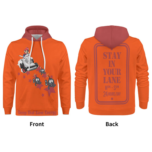 S.I.Y.L. (Stay In Your Lane) Mens Dark Orange Hoodie