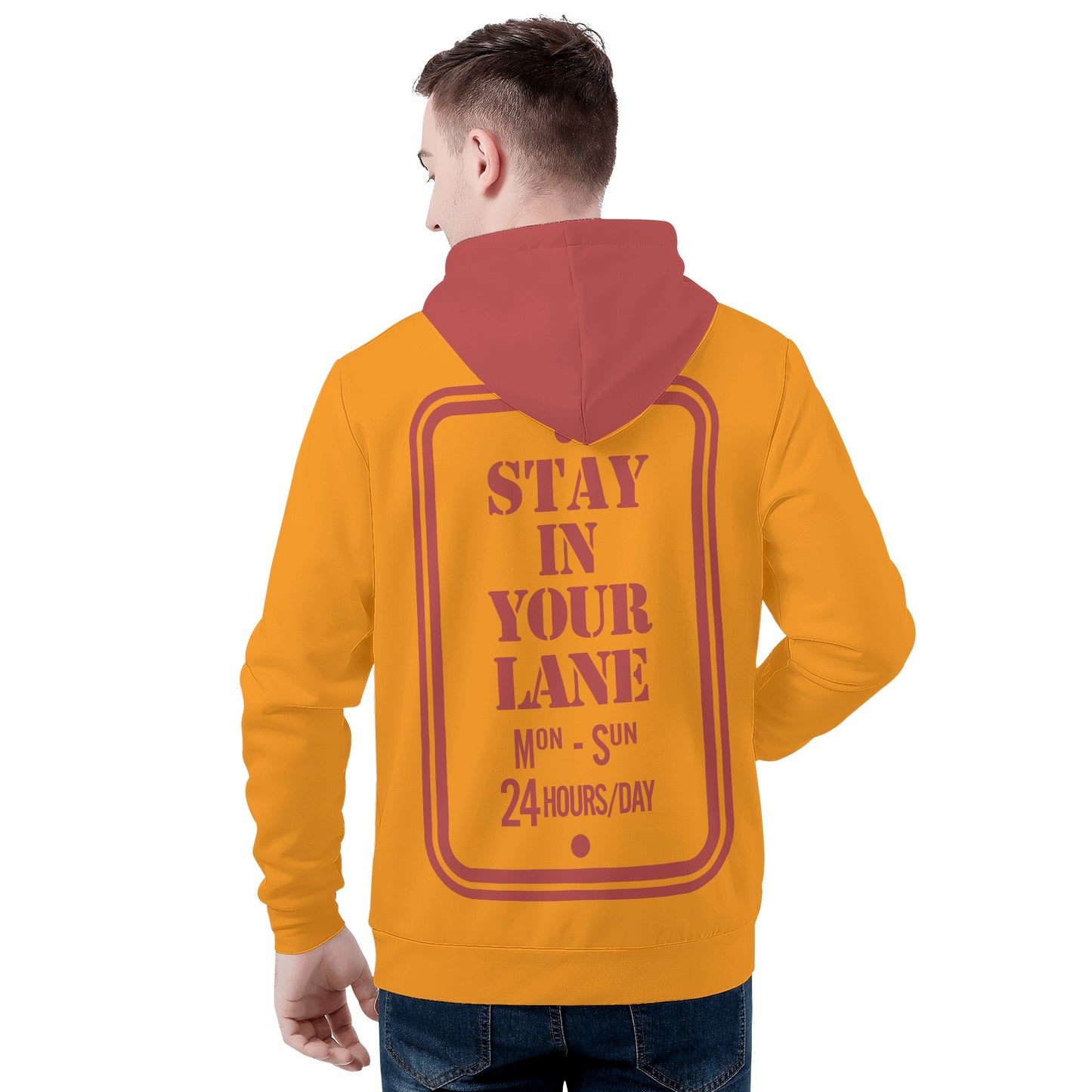 S.I.Y.L. (Stay In Your Lane) Mens Orange Hoodie