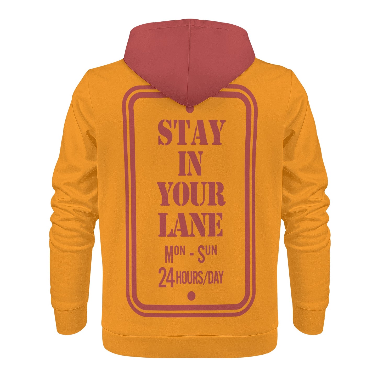 S.I.Y.L. (Stay In Your Lane) Mens Orange Hoodie