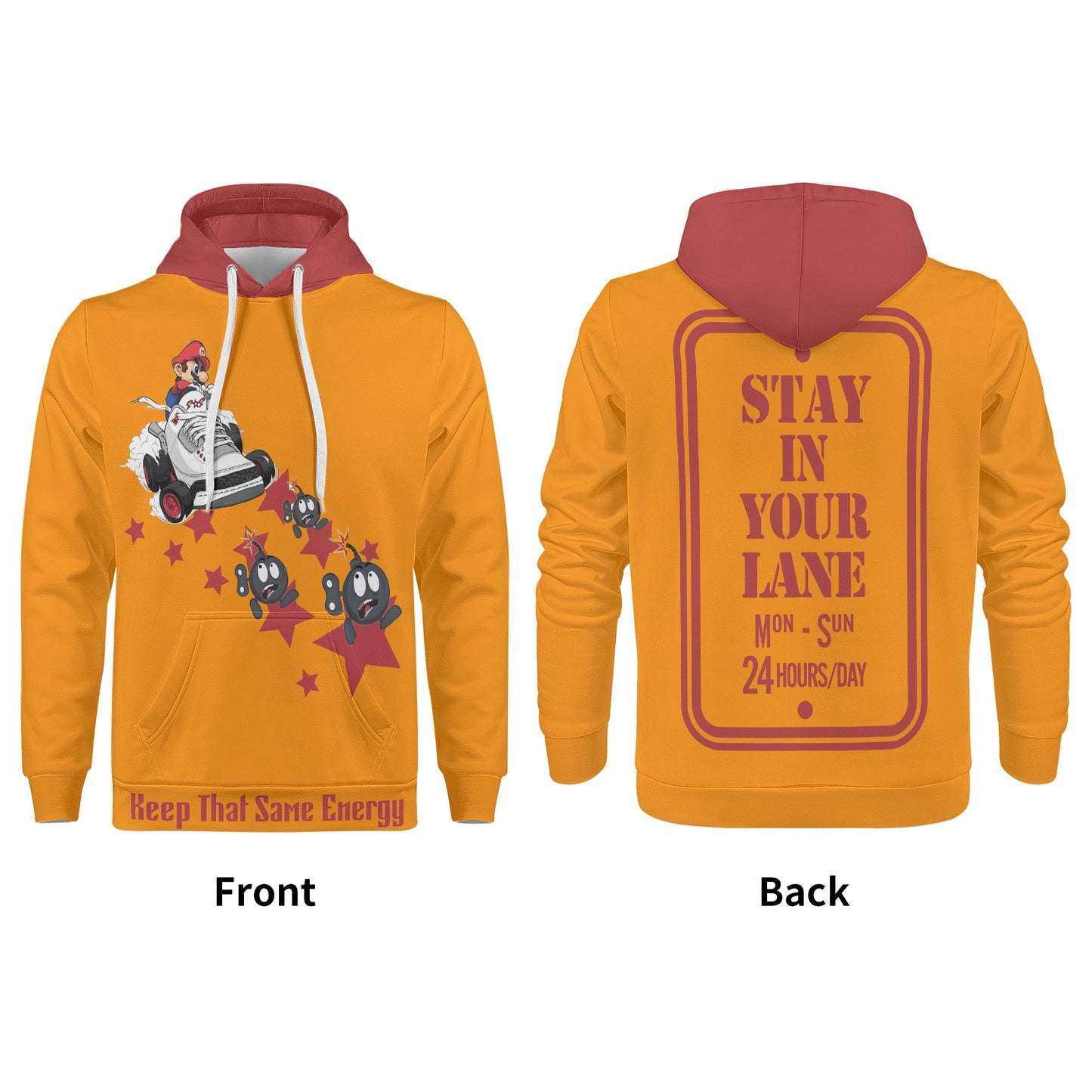 S.I.Y.L. (Stay In Your Lane) Mens Orange Hoodie