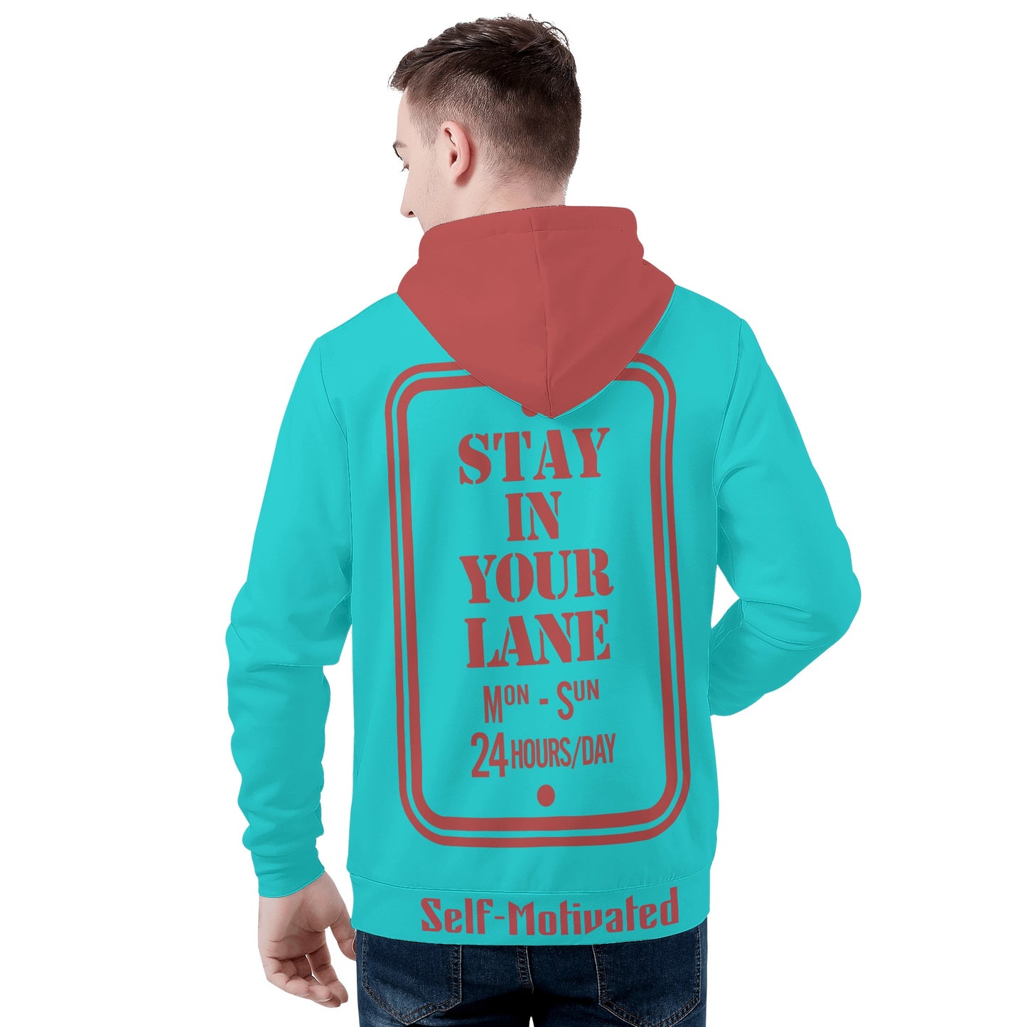 S.I.Y.L. (Stay In Your Lane) Mens Turquoise Hoodie