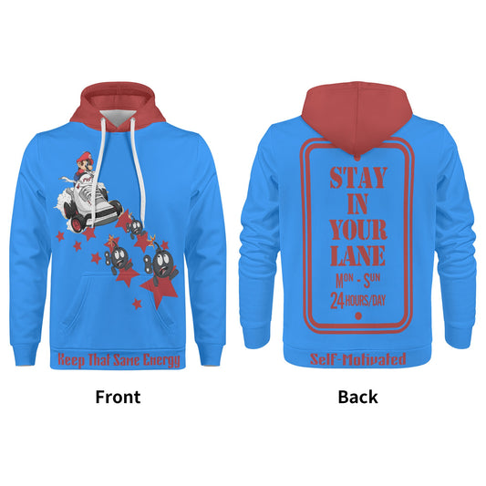 S.I.Y.L. (Stay In Your Lane) Mens Blue Hoodie